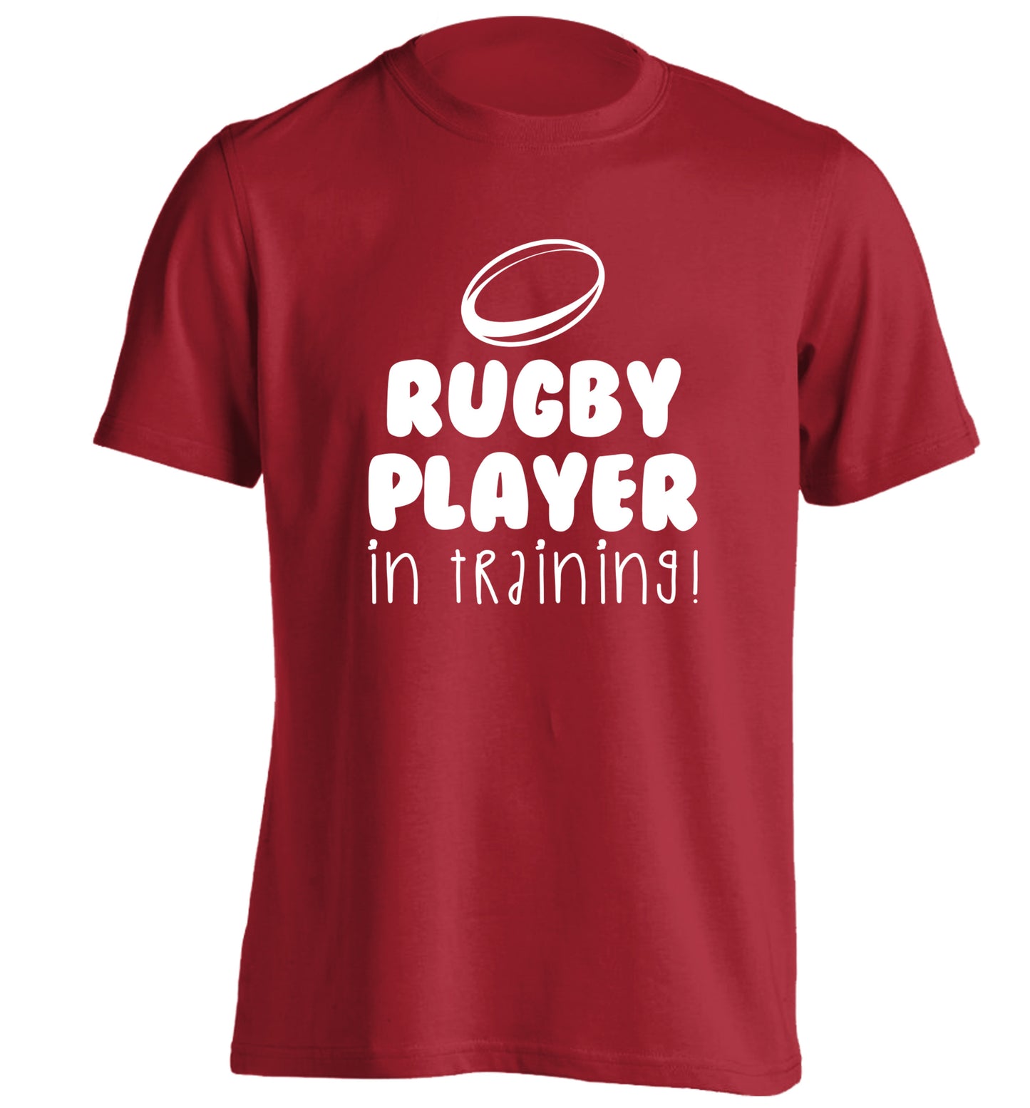 Rugby player in training adults unisex red Tshirt 2XL