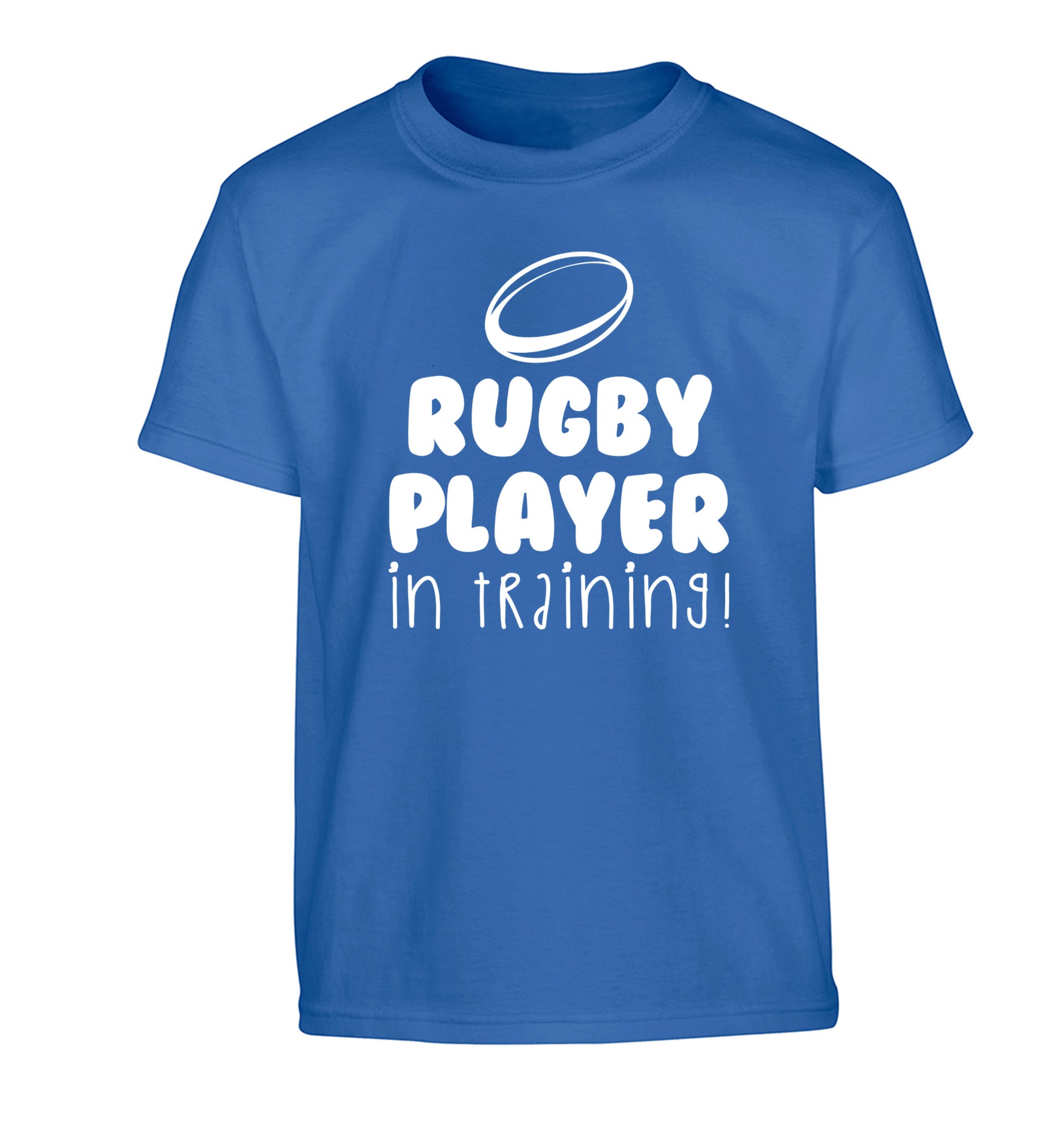 Rugby player in training Children's blue Tshirt 12-14 Years