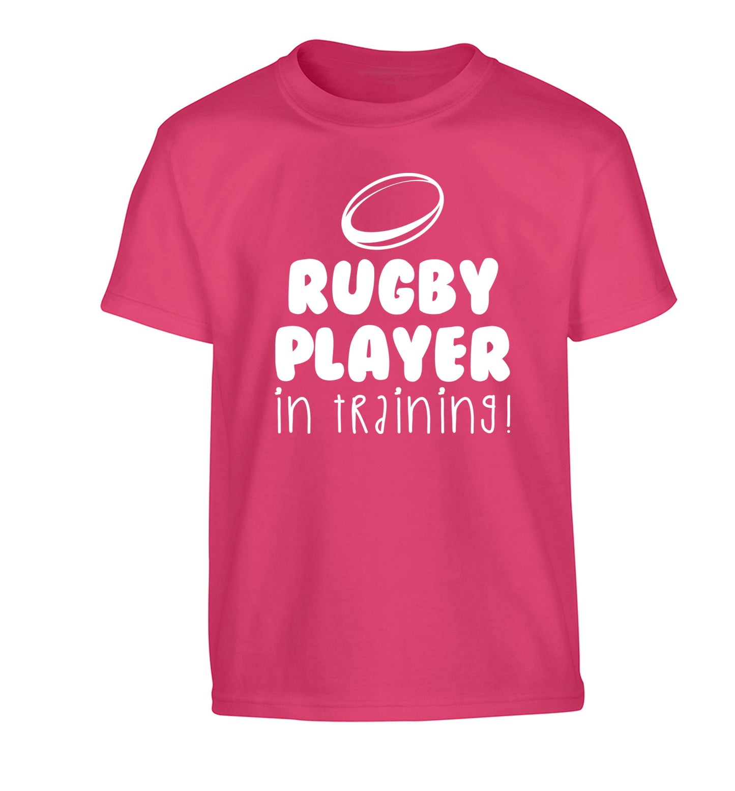 Rugby player in training Children's pink Tshirt 12-14 Years