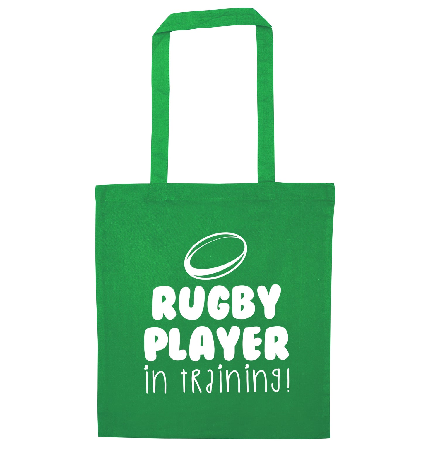Rugby player in training green tote bag