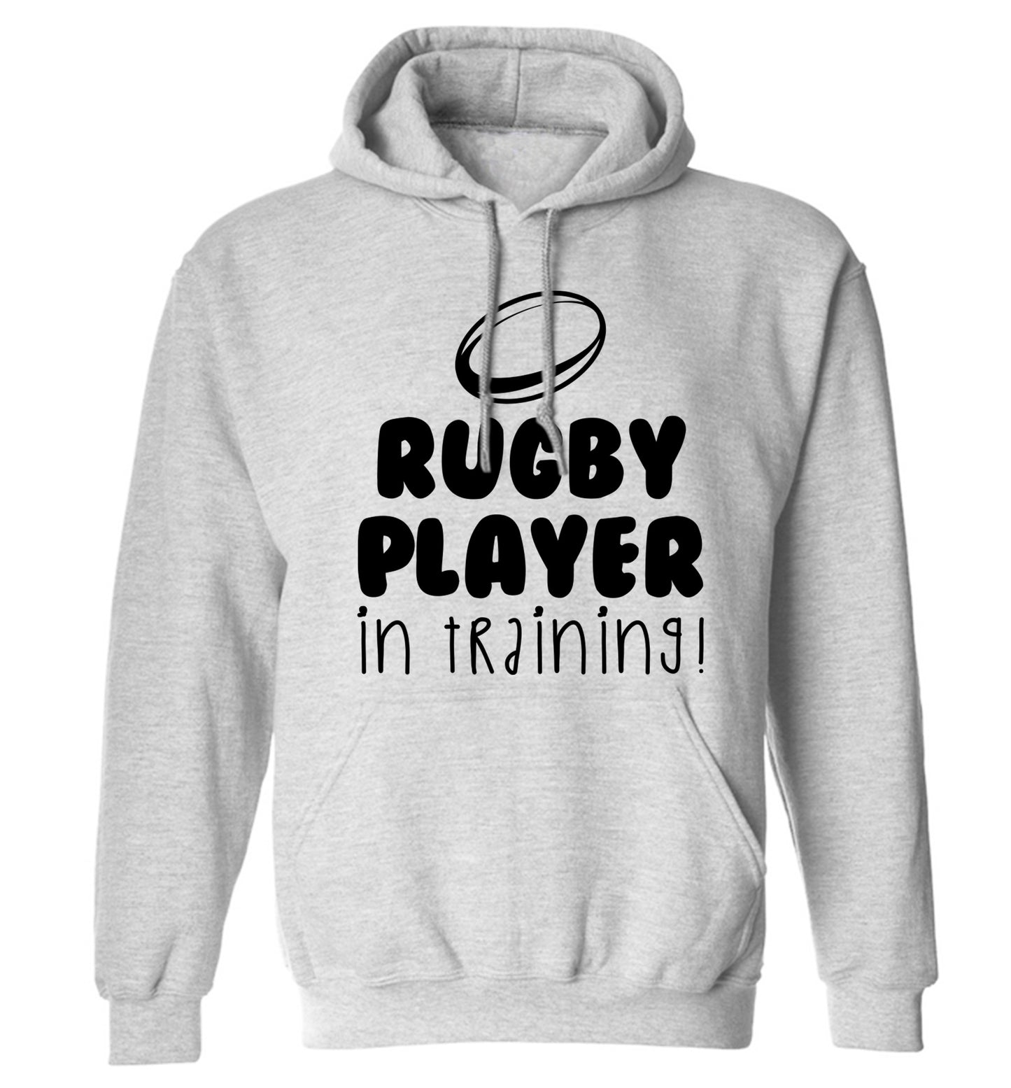 Rugby player in training adults unisex grey hoodie 2XL