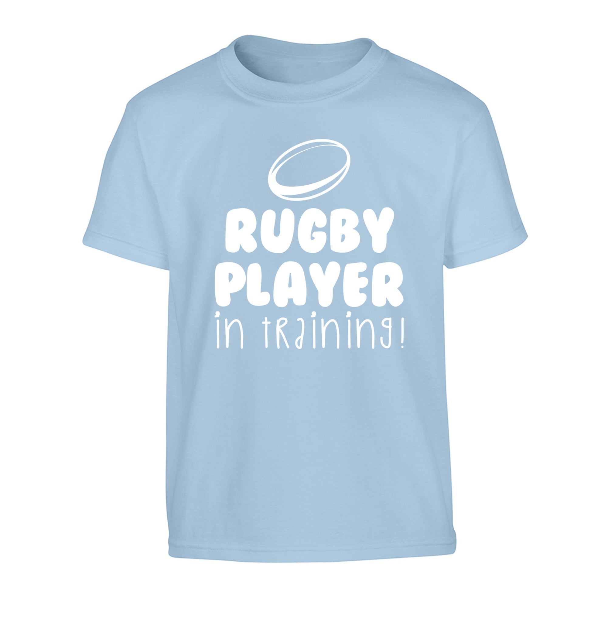 Rugby player in training Children's light blue Tshirt 12-14 Years