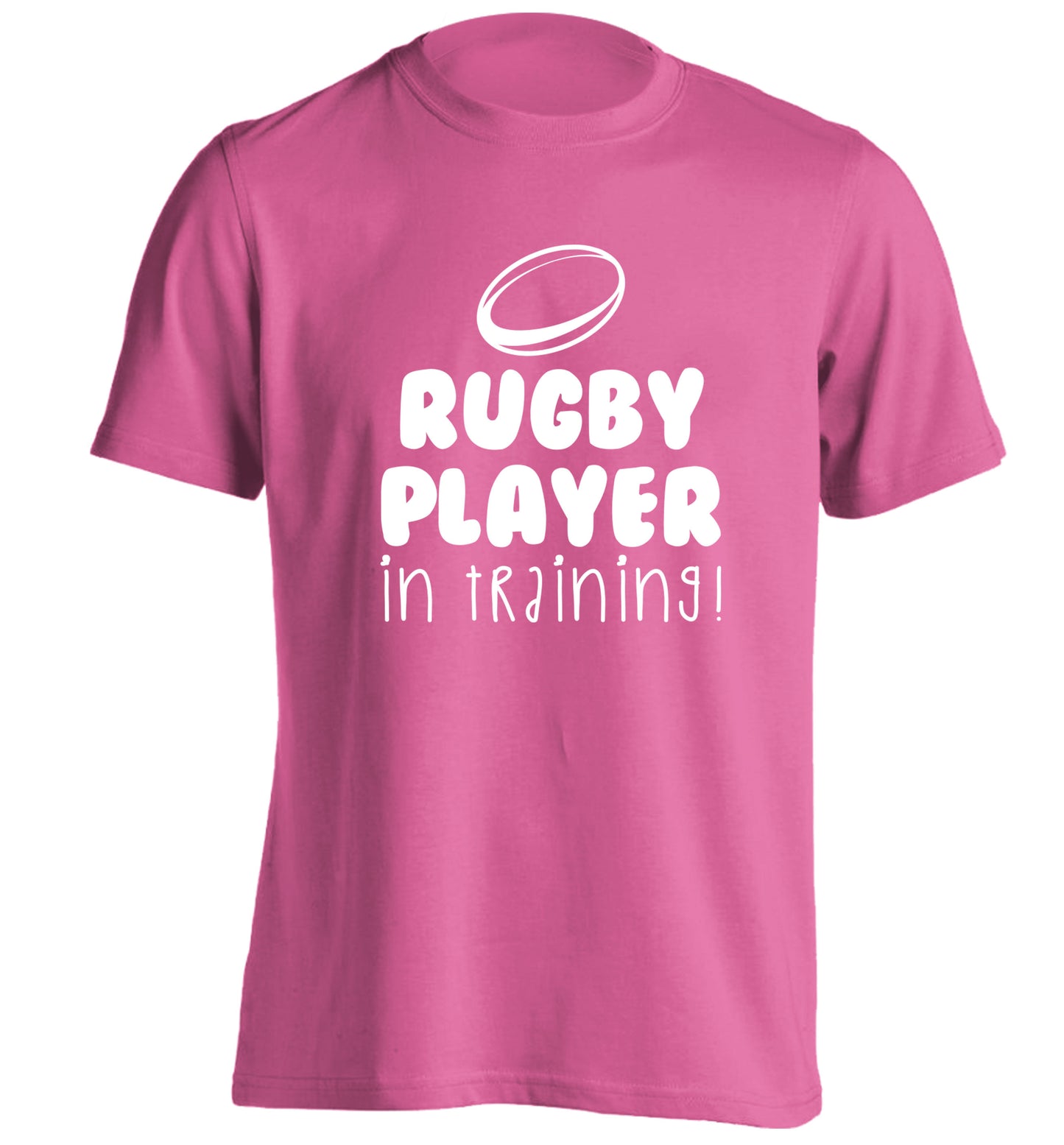 Rugby player in training adults unisex pink Tshirt 2XL