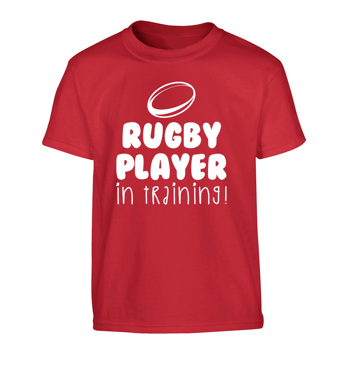 Rugby player in training Children's red Tshirt 12-14 Years