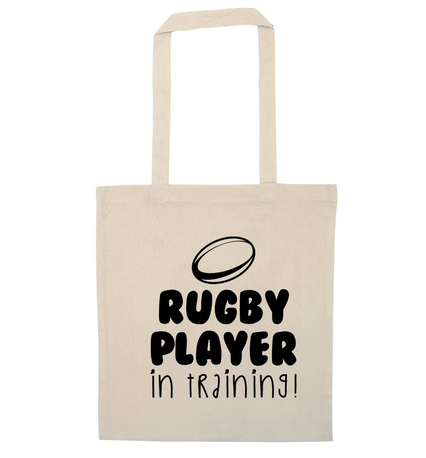 Rugby player in training natural tote bag