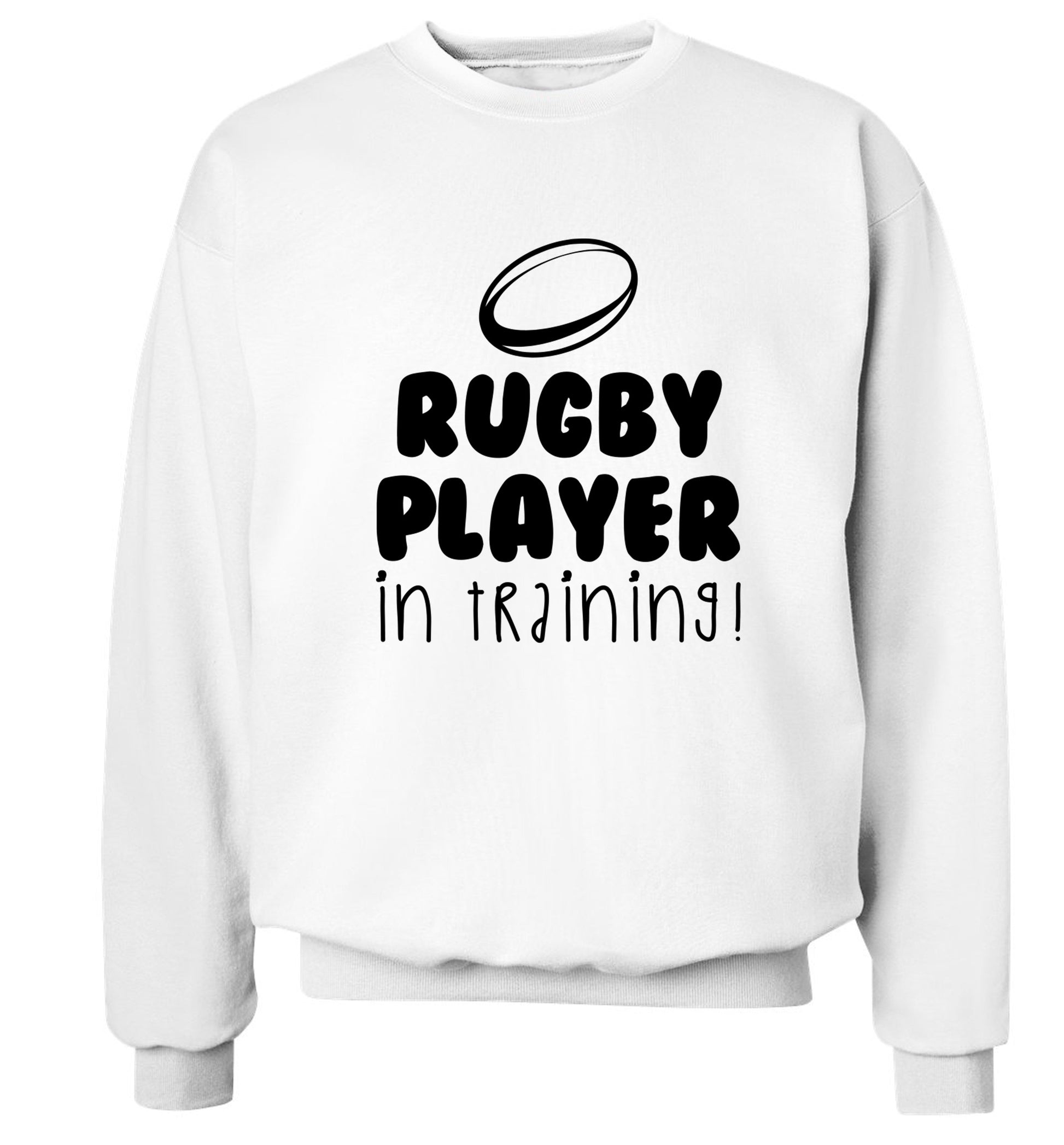 Rugby player in training Adult's unisex white Sweater 2XL