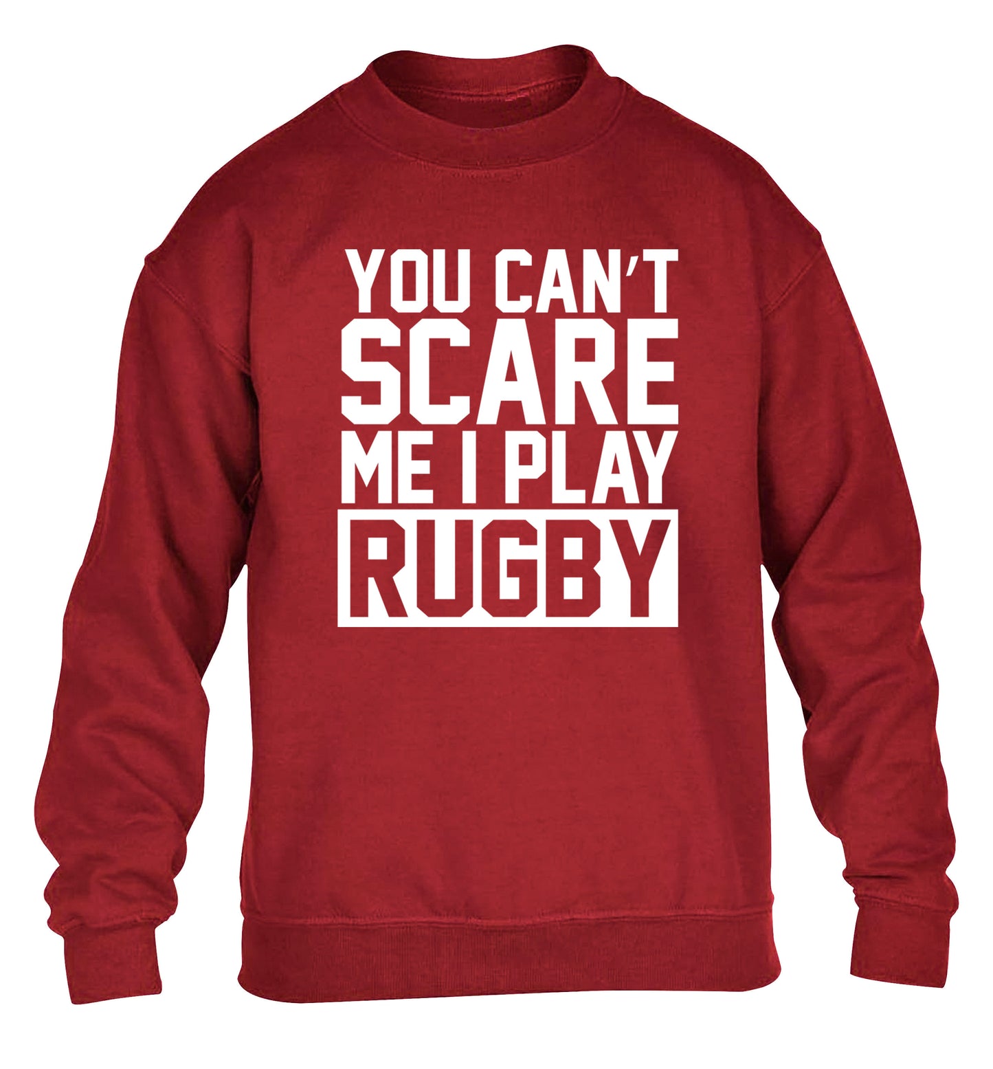 You can't scare me I play rugby children's grey sweater 12-14 Years