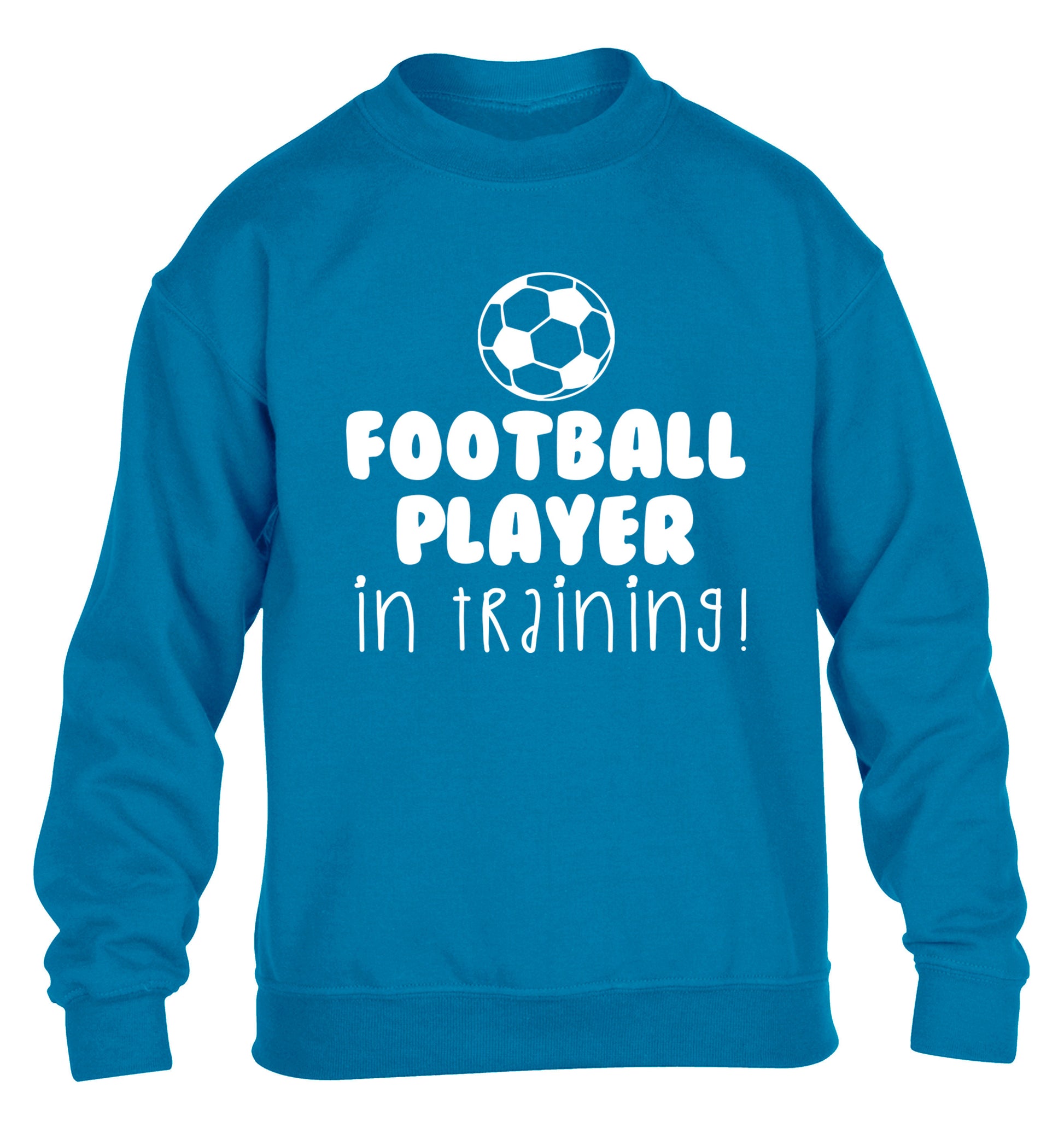Football player in training children's blue sweater 12-14 Years