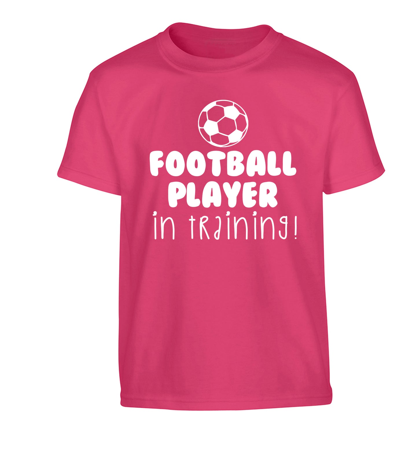 Football player in training Children's pink Tshirt 12-14 Years