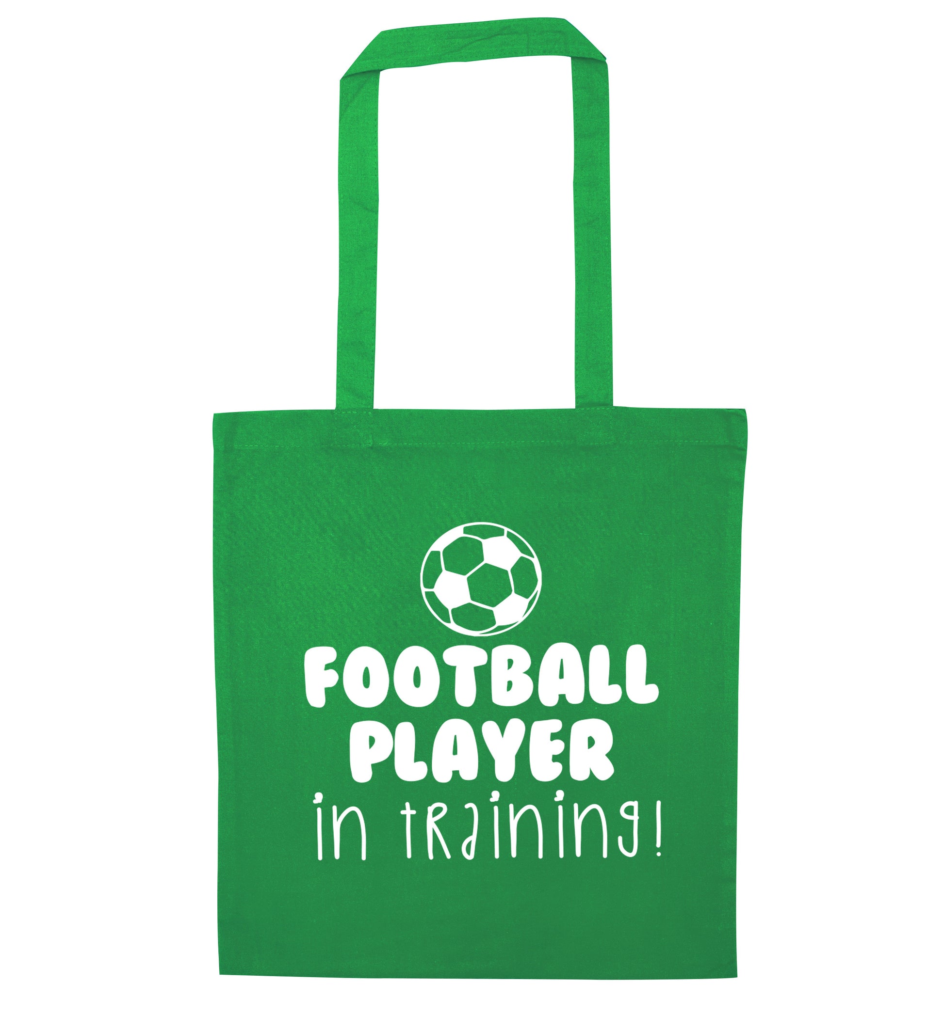 Football player in training green tote bag