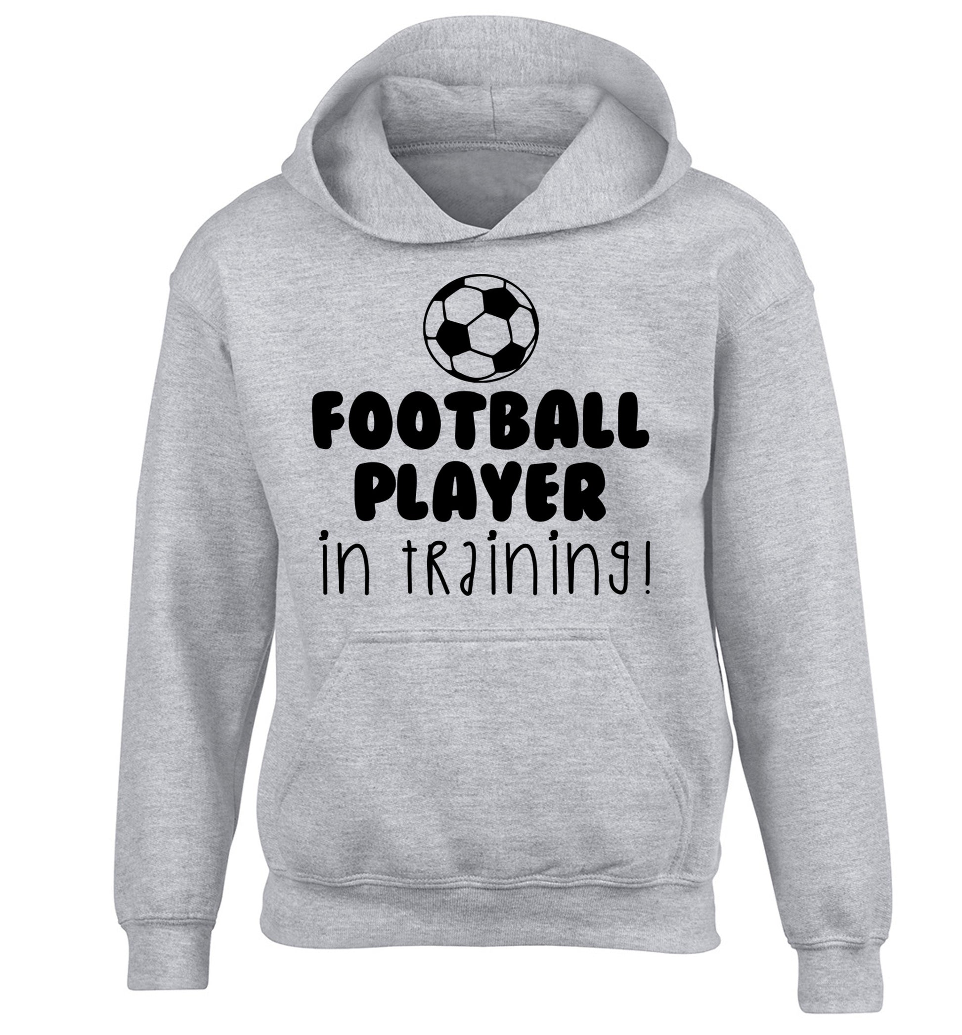 Football player in training children's grey hoodie 12-14 Years