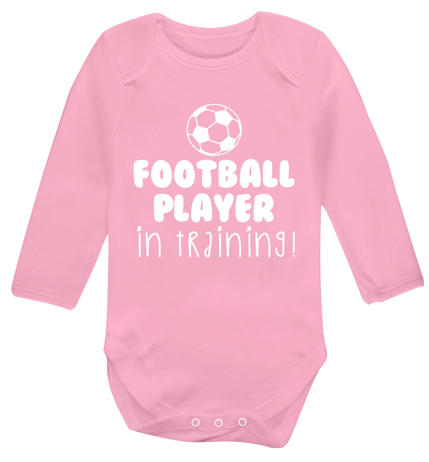 Football player in training Baby Vest long sleeved pale pink 6-12 months