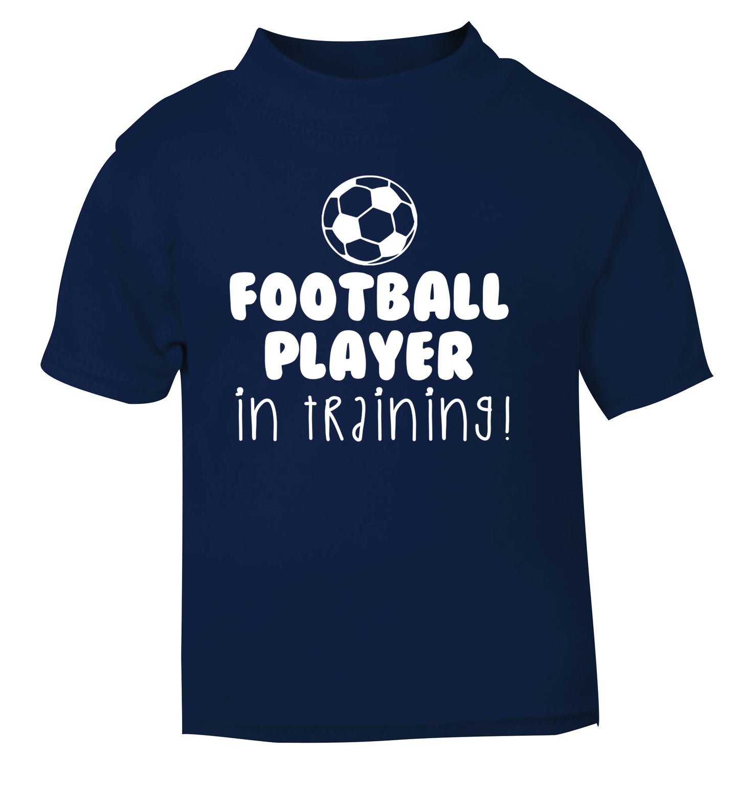Football player in training navy Baby Toddler Tshirt 2 Years