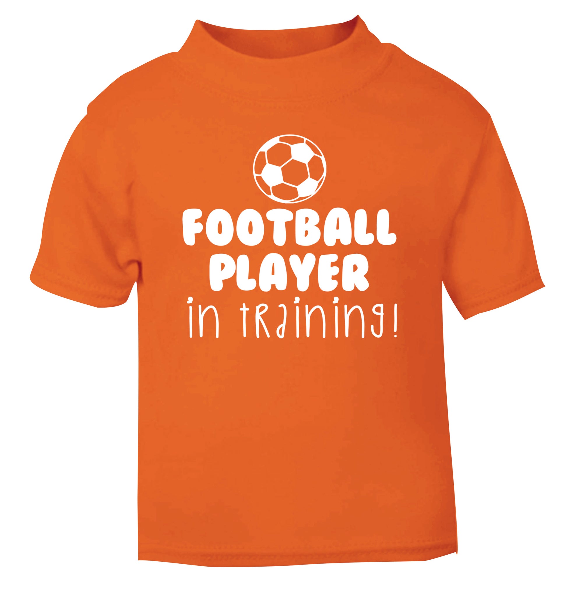 Football player in training orange Baby Toddler Tshirt 2 Years