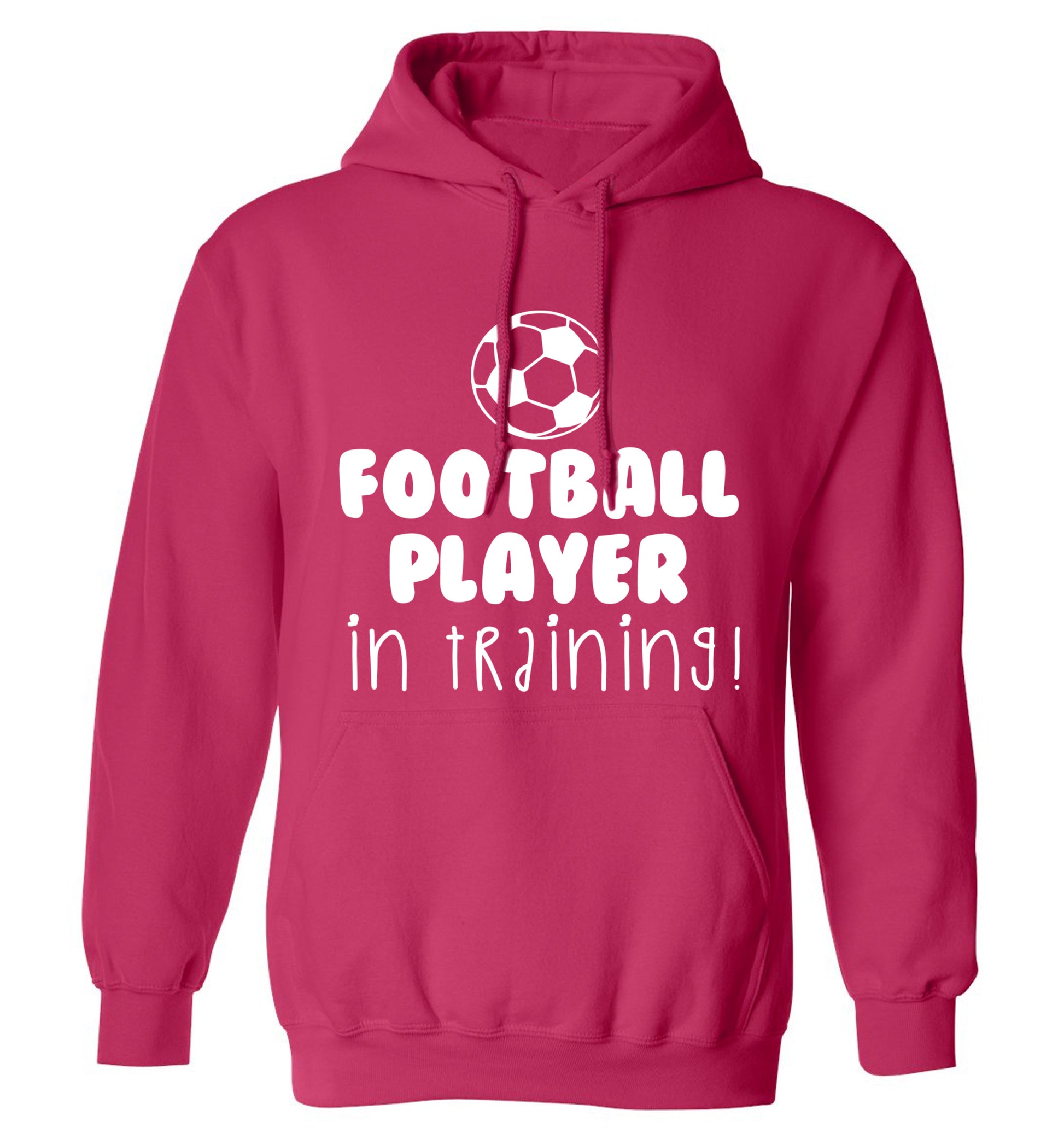 Football player in training adults unisex pink hoodie 2XL