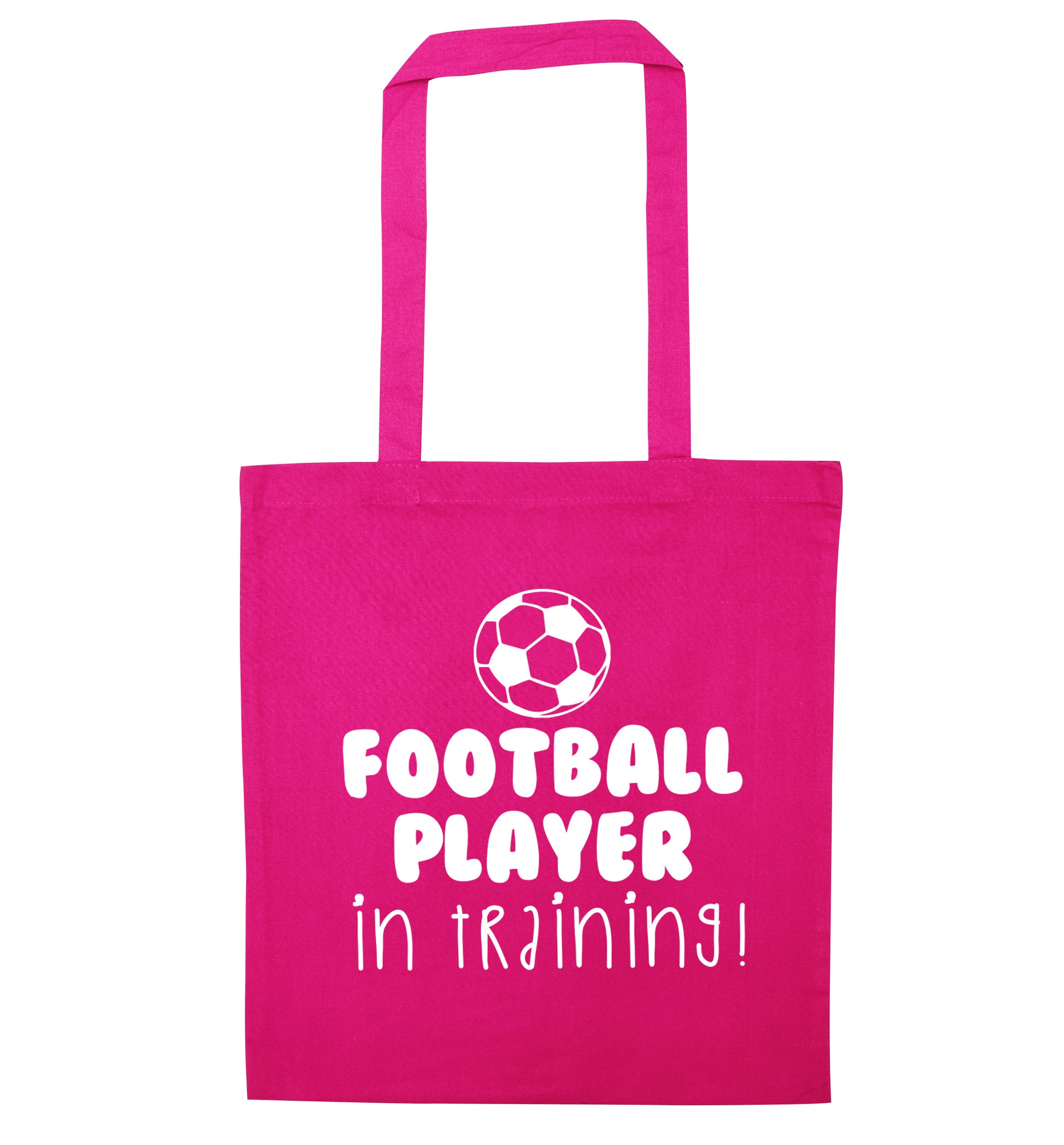 Football player in training pink tote bag