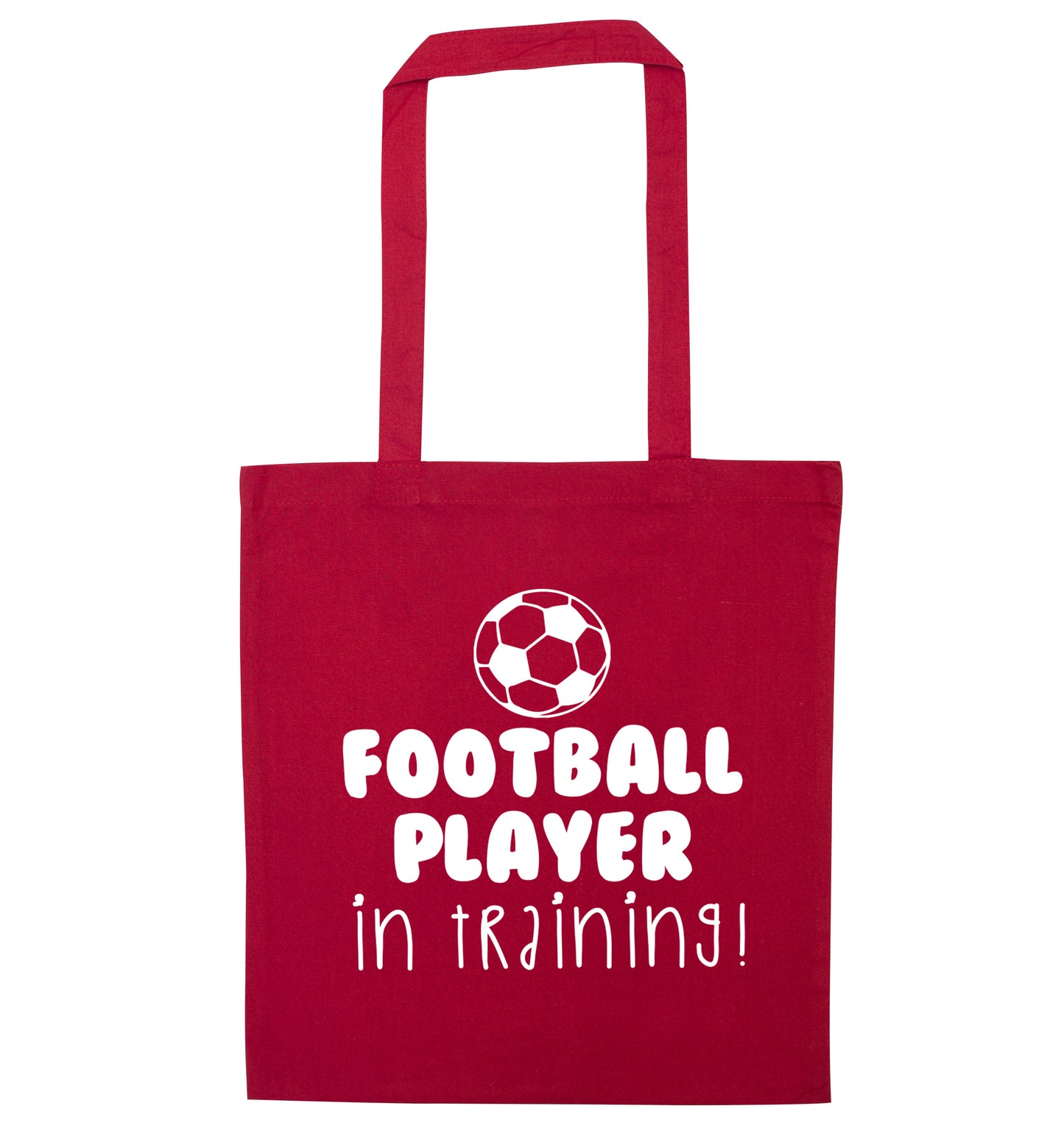 Football player in training red tote bag