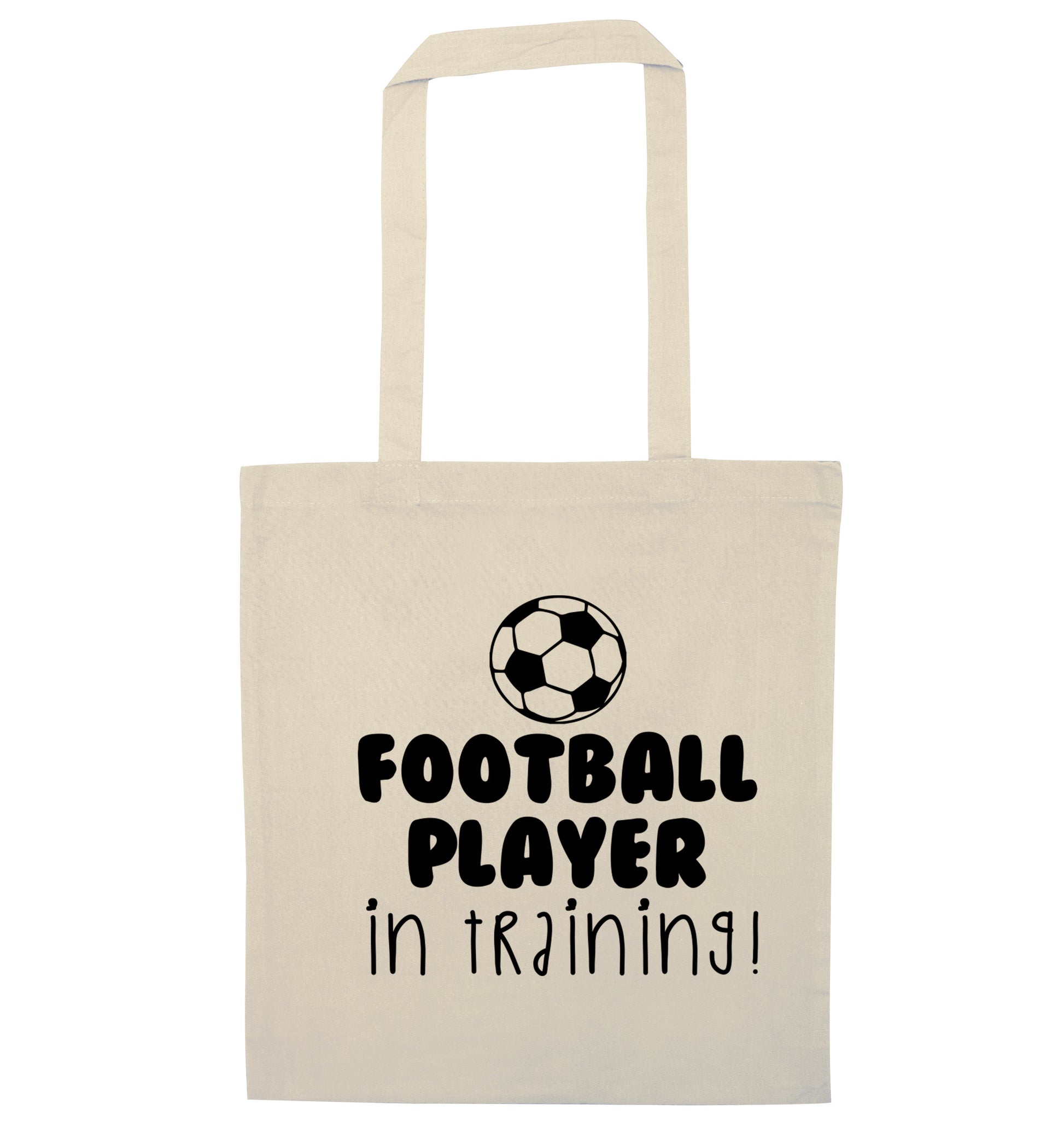 Football player in training natural tote bag