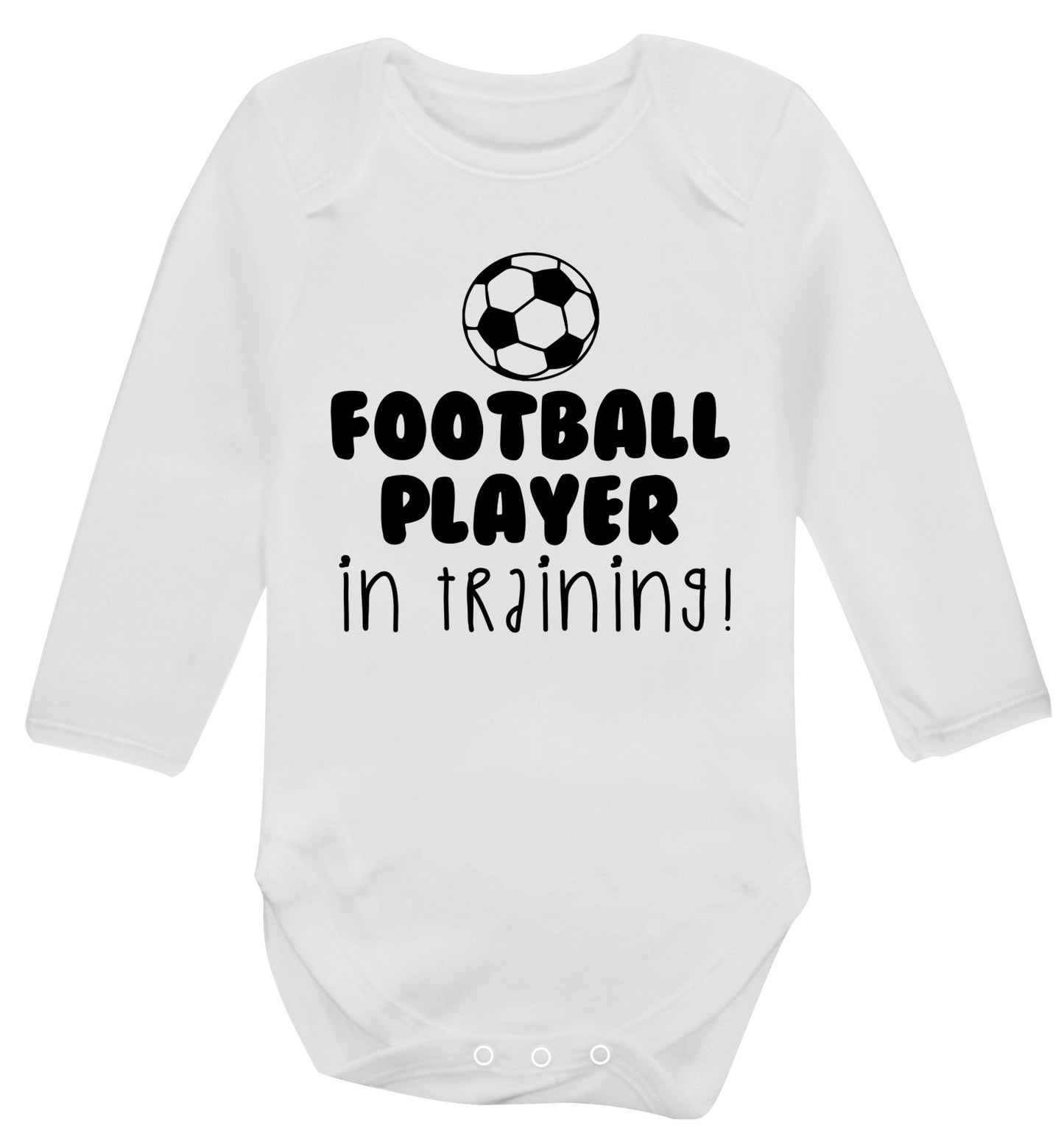 Football player in training Baby Vest long sleeved white 6-12 months