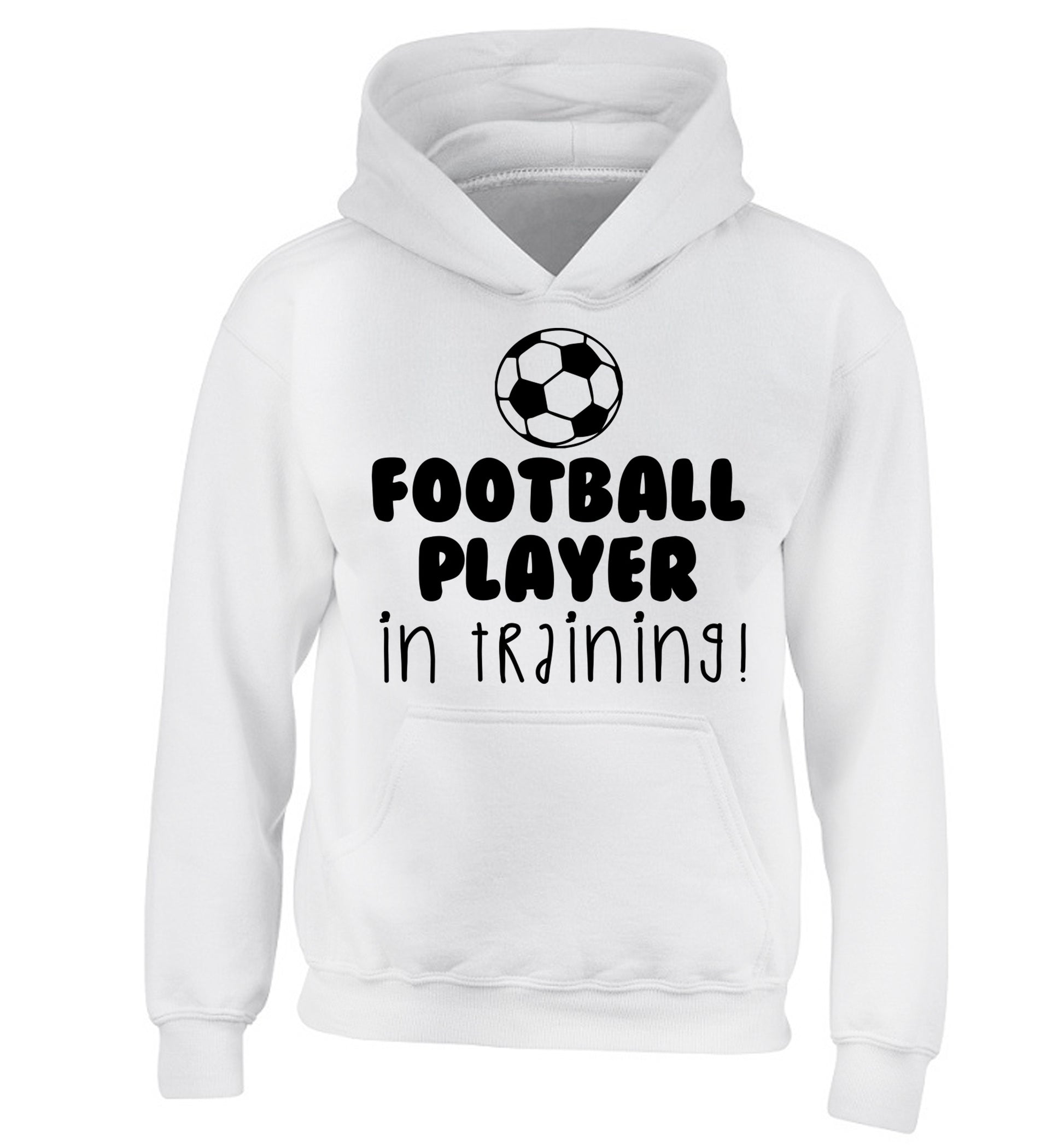 Football player in training children's white hoodie 12-14 Years