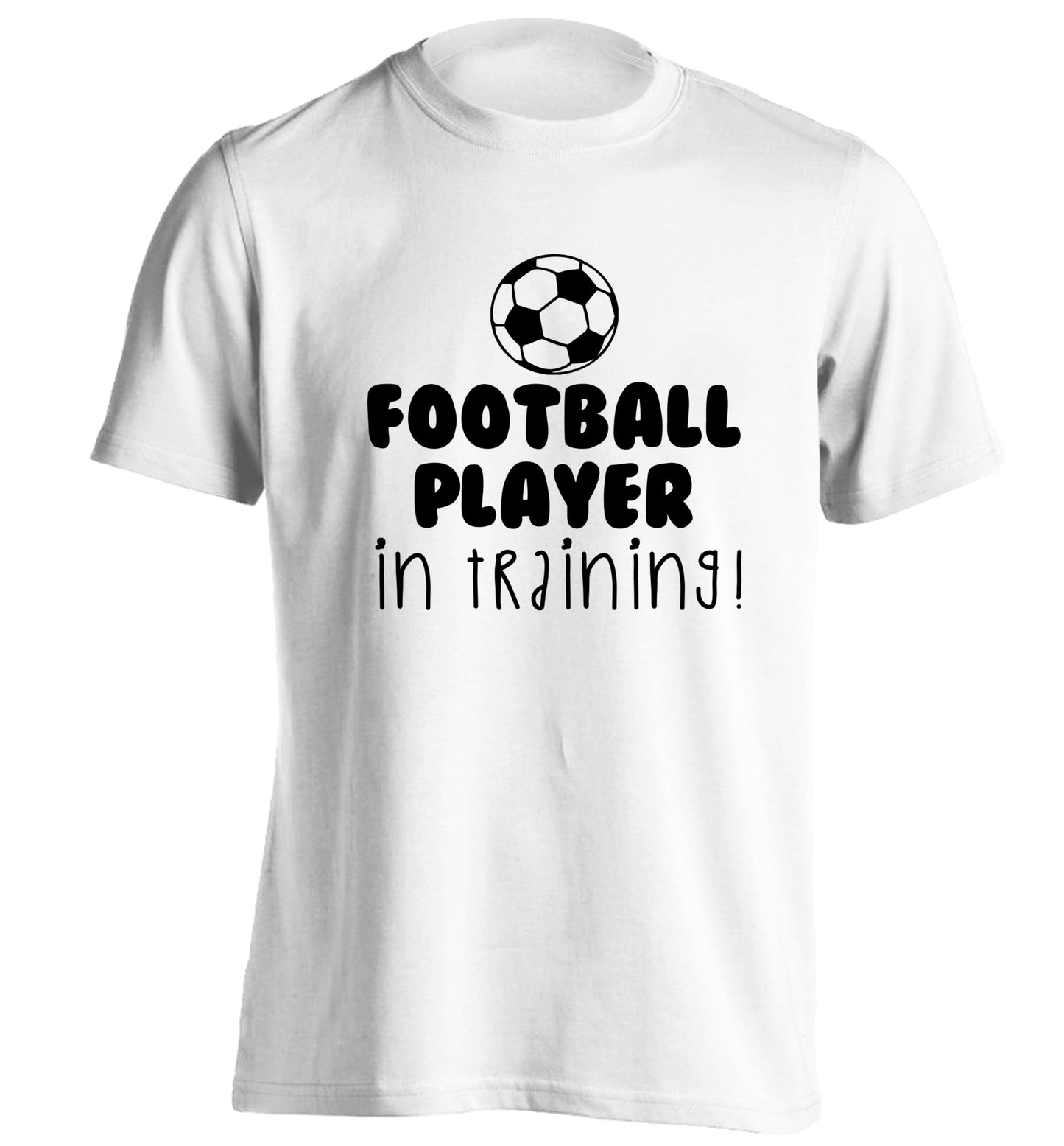 Football player in training adults unisex white Tshirt 2XL