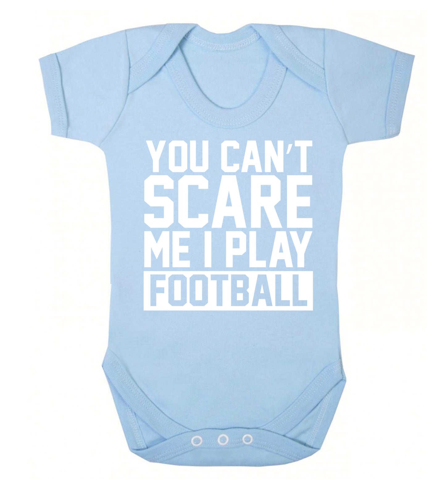 You can't scare me I play football Baby Vest pale blue 18-24 months