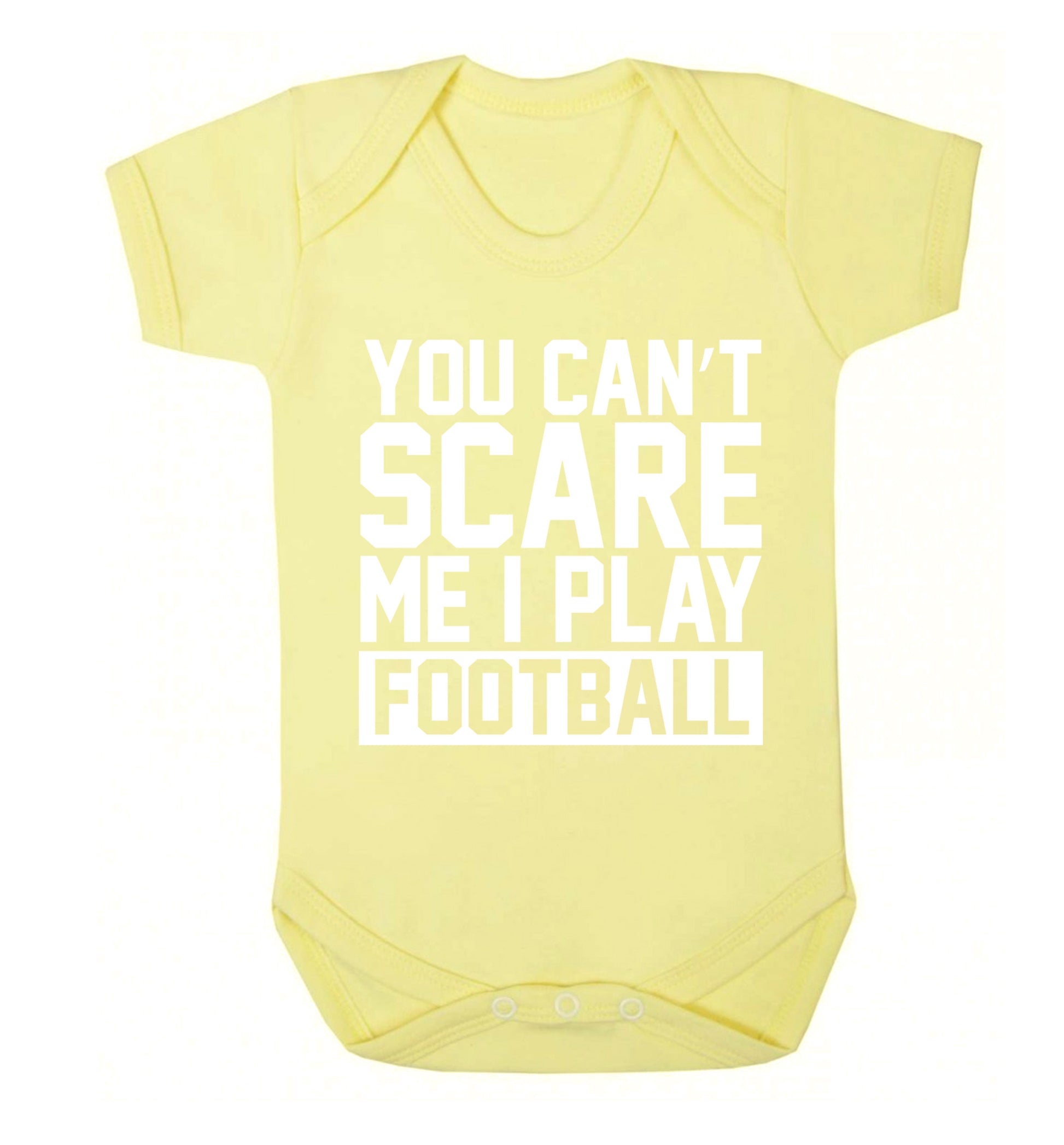 You can't scare me I play football Baby Vest pale yellow 18-24 months