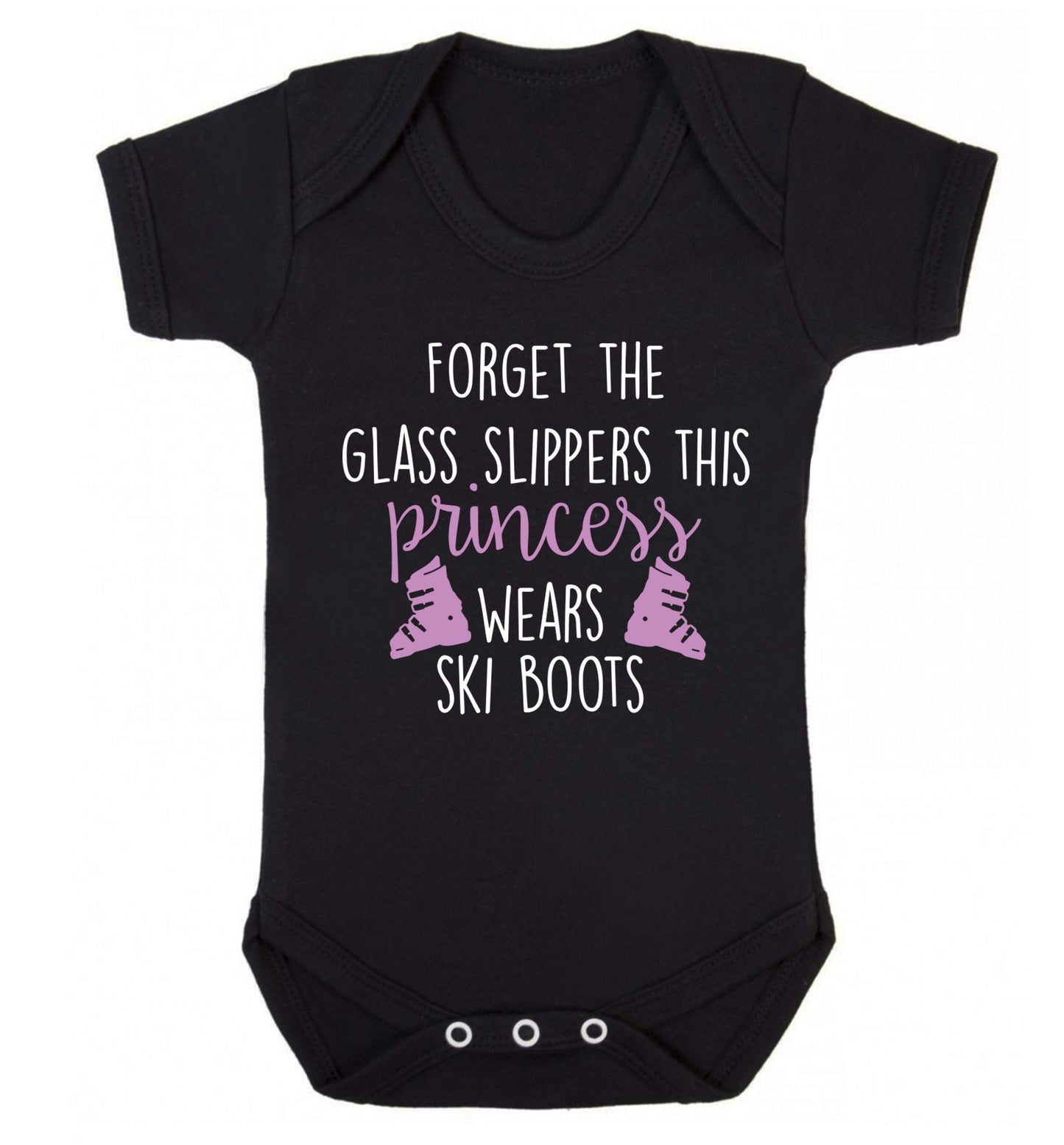 Forget the glass slippers this princess wears ski boots Baby Vest black 18-24 months