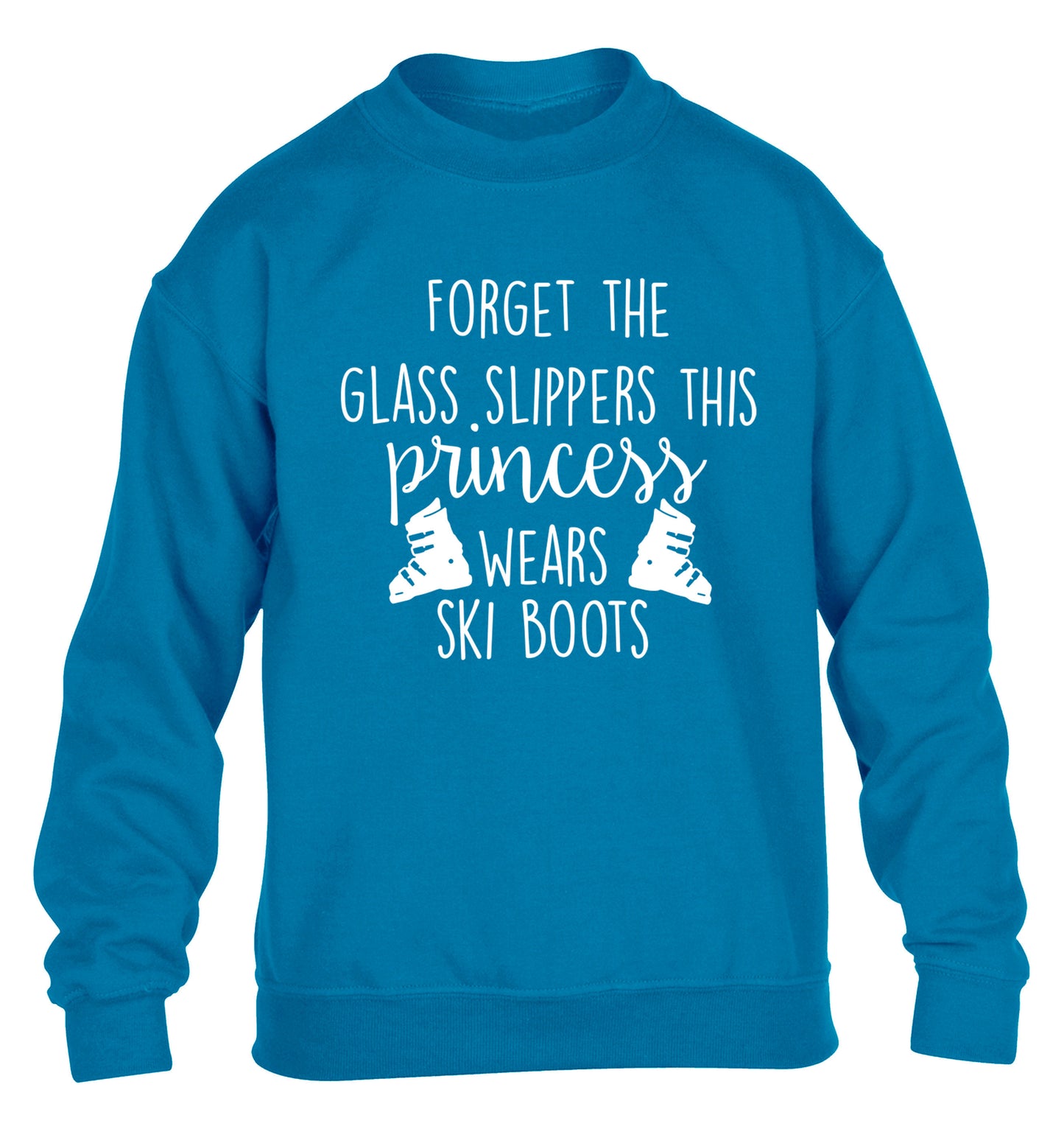 Forget the glass slippers this princess wears ski boots children's blue sweater 12-14 Years