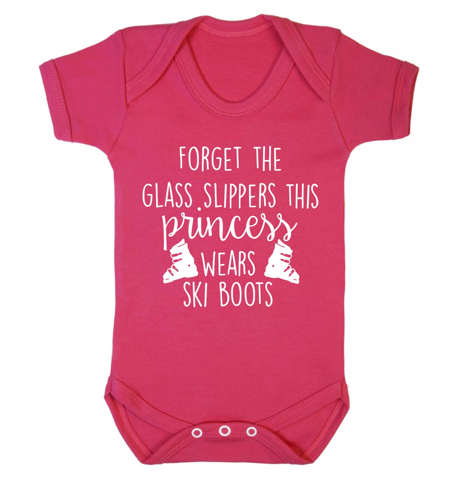 Forget the glass slippers this princess wears ski boots Baby Vest dark pink 18-24 months