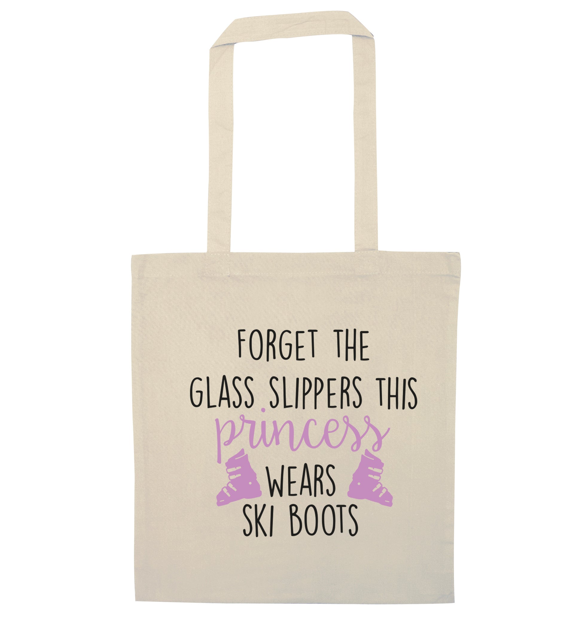 Forget the glass slippers this princess wears ski boots natural tote bag