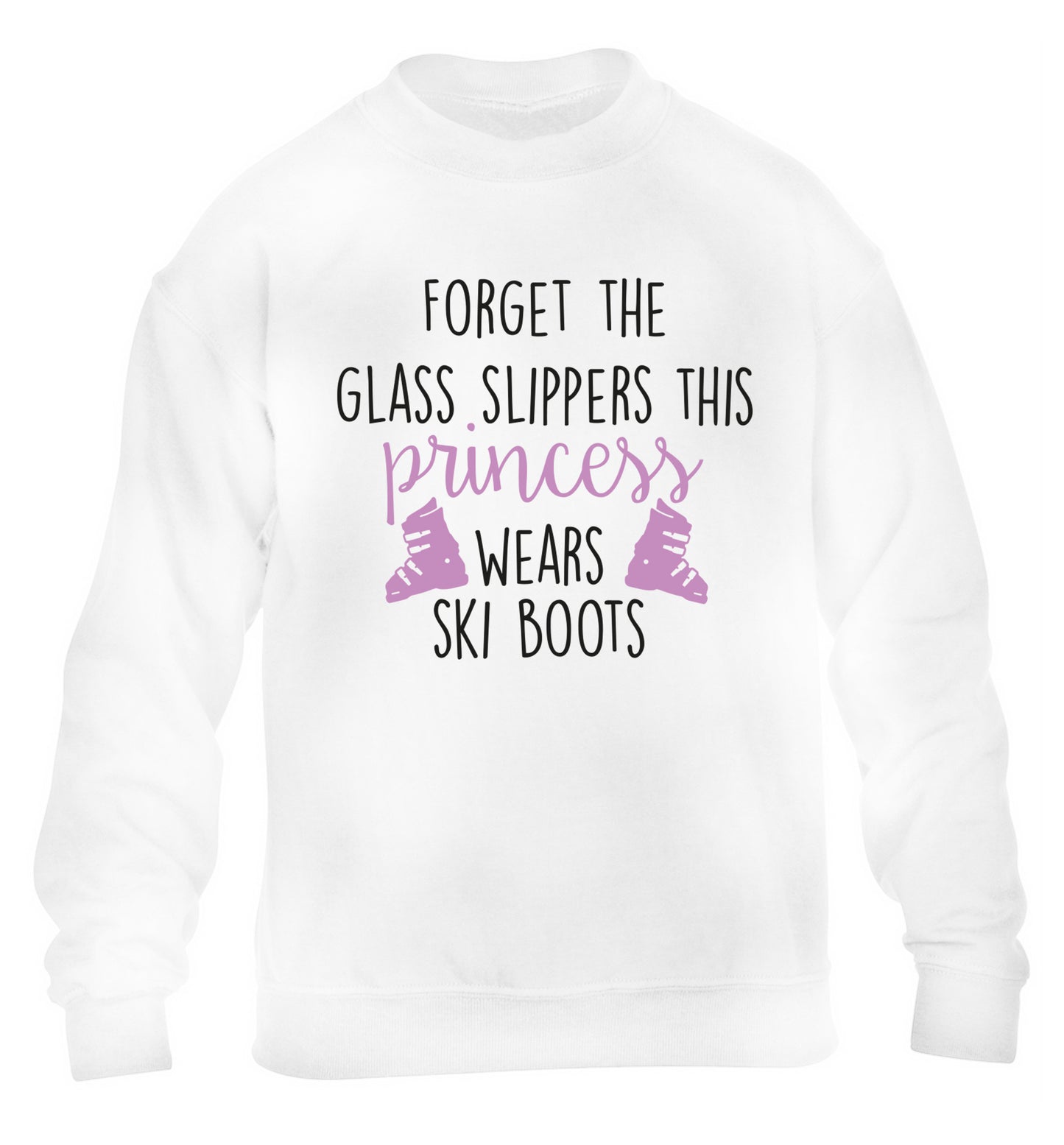 Forget the glass slippers this princess wears ski boots children's white sweater 12-14 Years