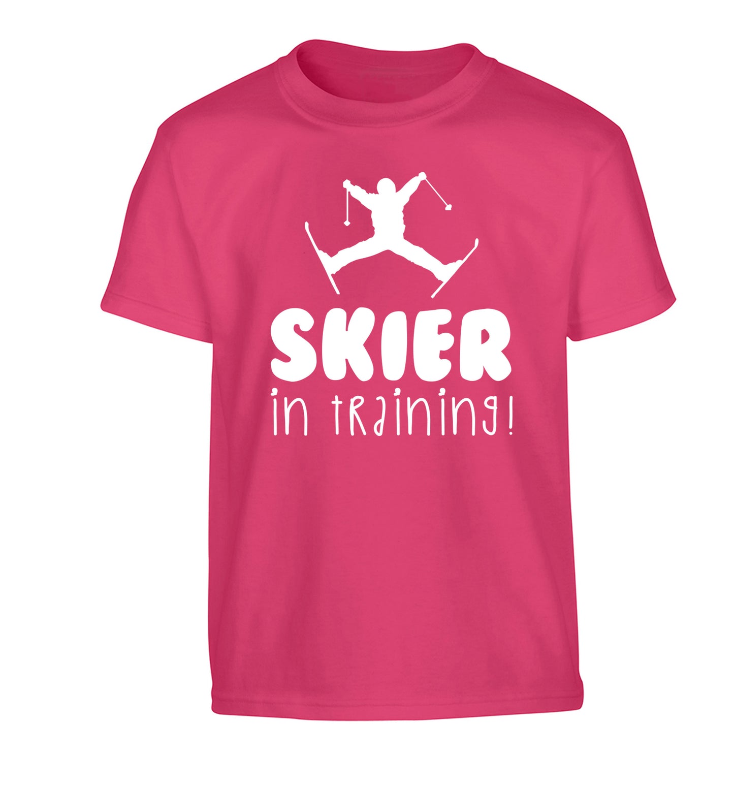Skier in training Children's pink Tshirt 12-14 Years
