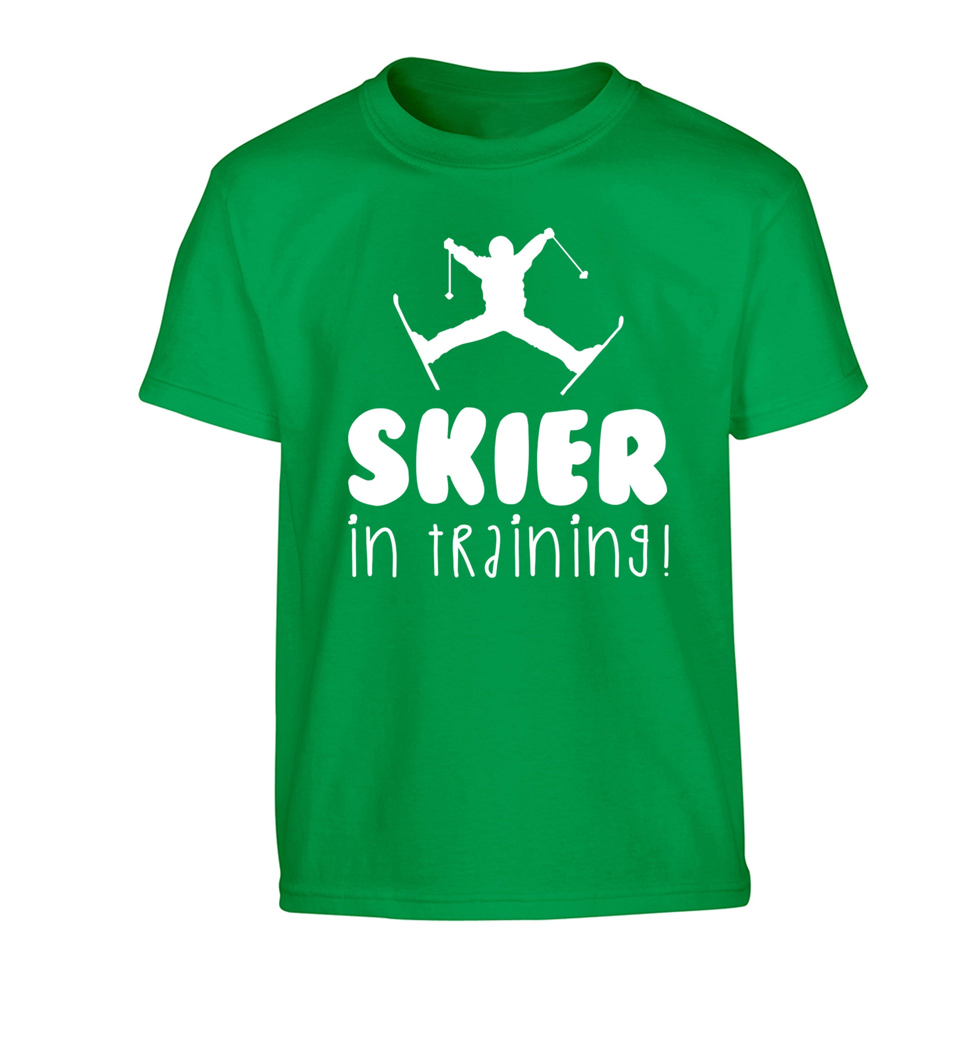 Skier in training Children's green Tshirt 12-14 Years