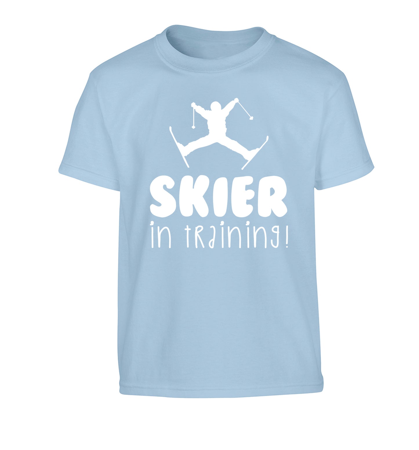 Skier in training Children's light blue Tshirt 12-14 Years