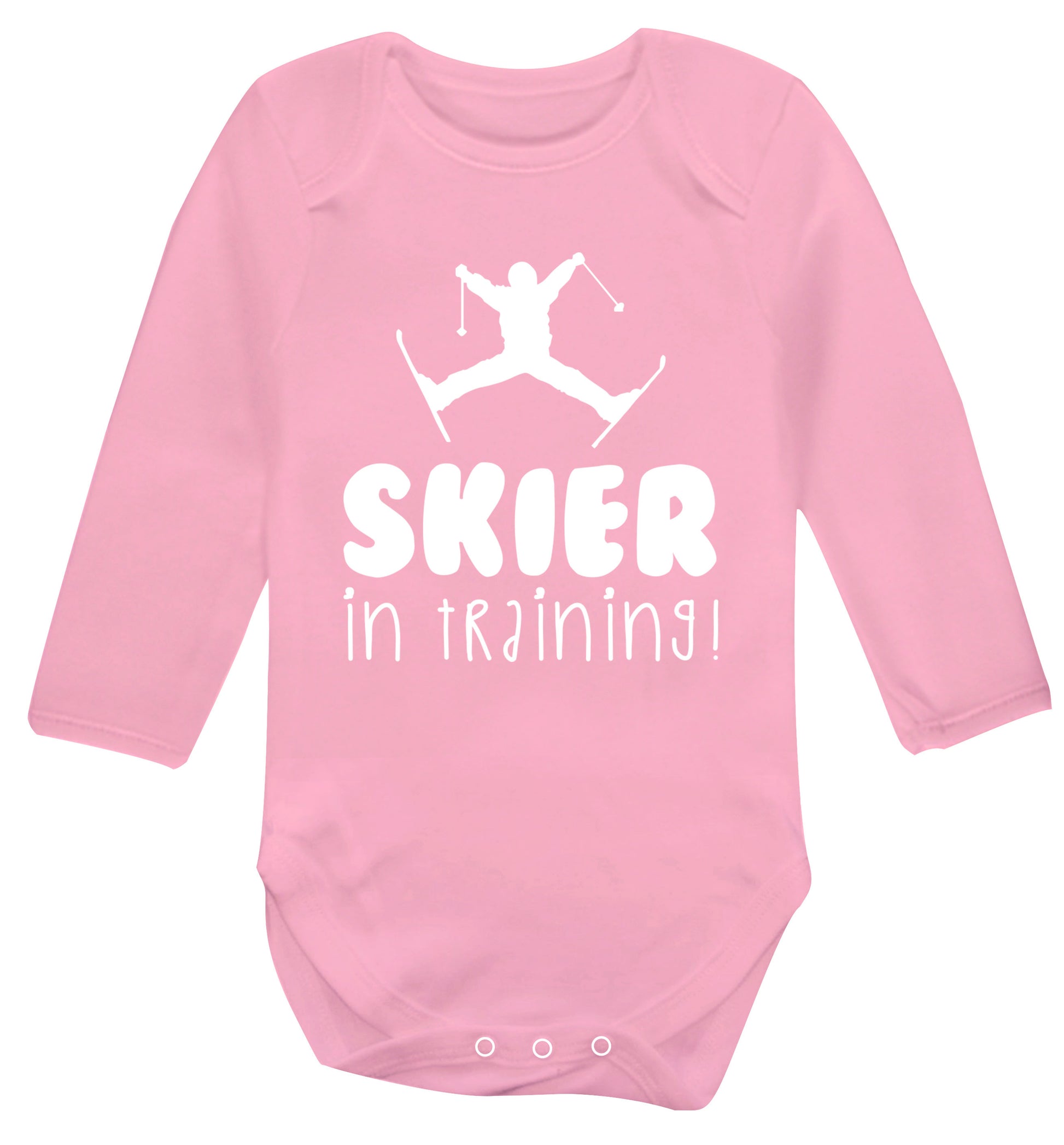 Skier in training Baby Vest long sleeved pale pink 6-12 months