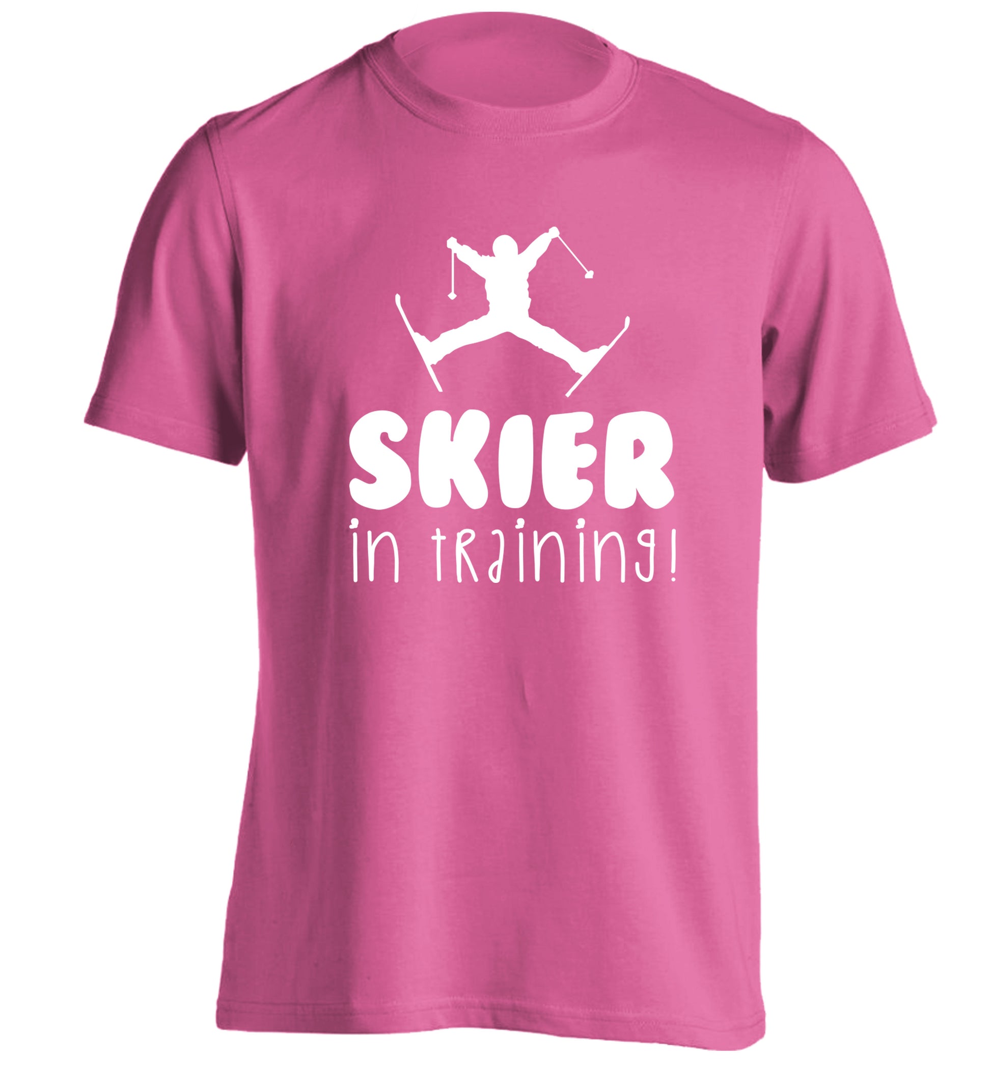 Skier in training adults unisex pink Tshirt 2XL