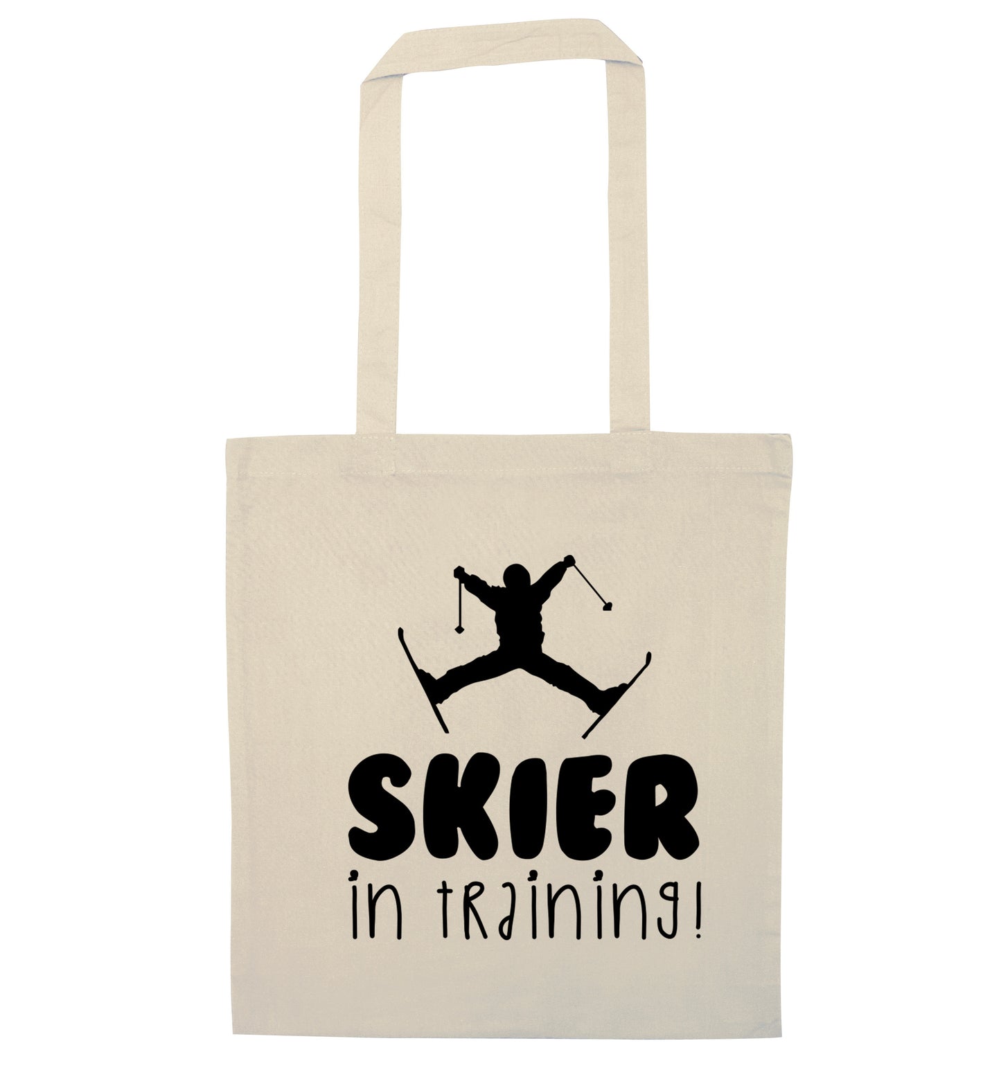 Skier in training natural tote bag