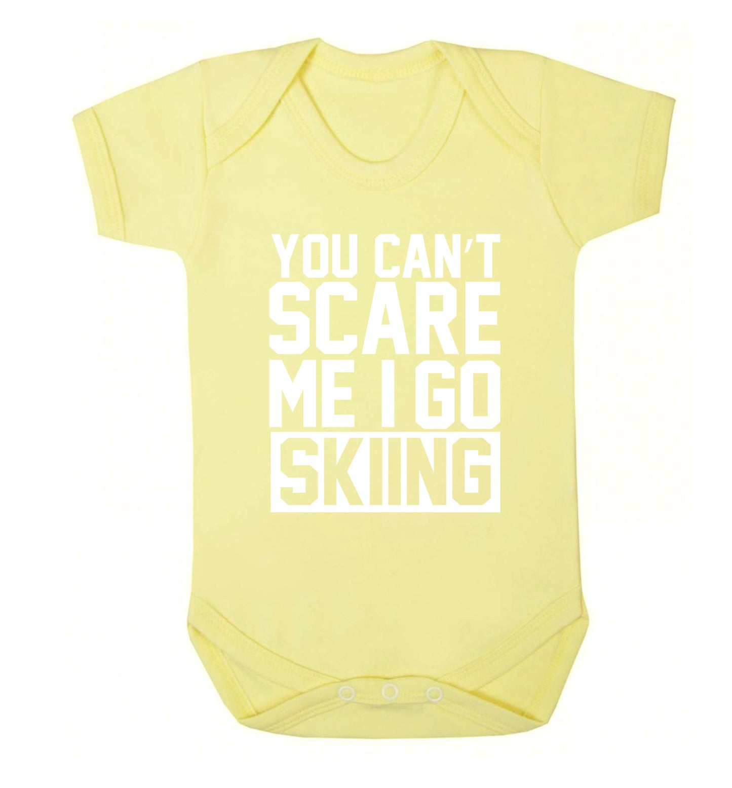 You can't scare me I go skiing Baby Vest pale yellow 18-24 months