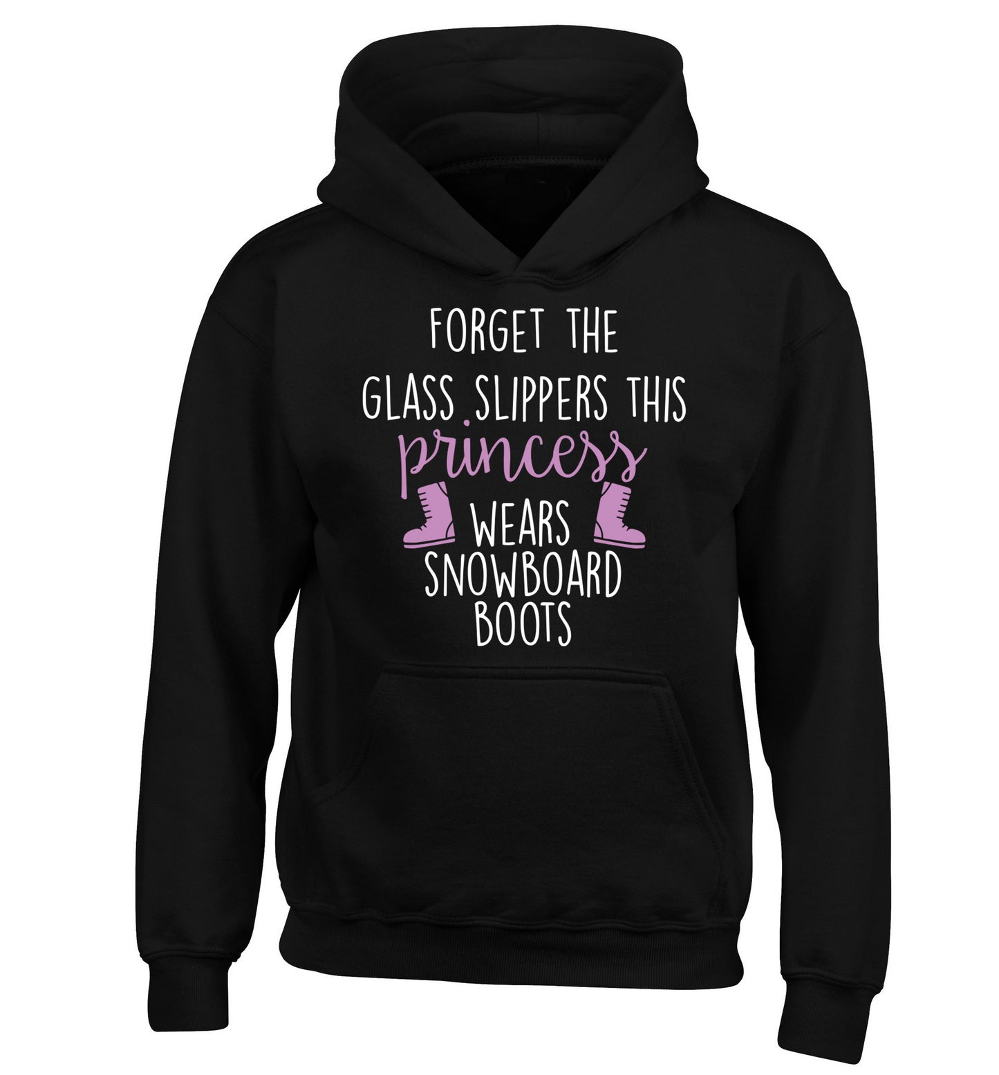 Forget the glass slippers this princess wears snowboard boots children's black hoodie 12-14 Years