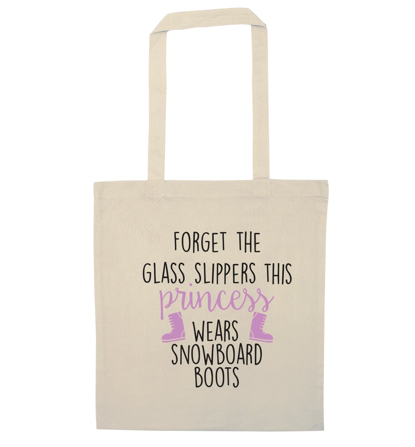 Forget the glass slippers this princess wears snowboard boots natural tote bag