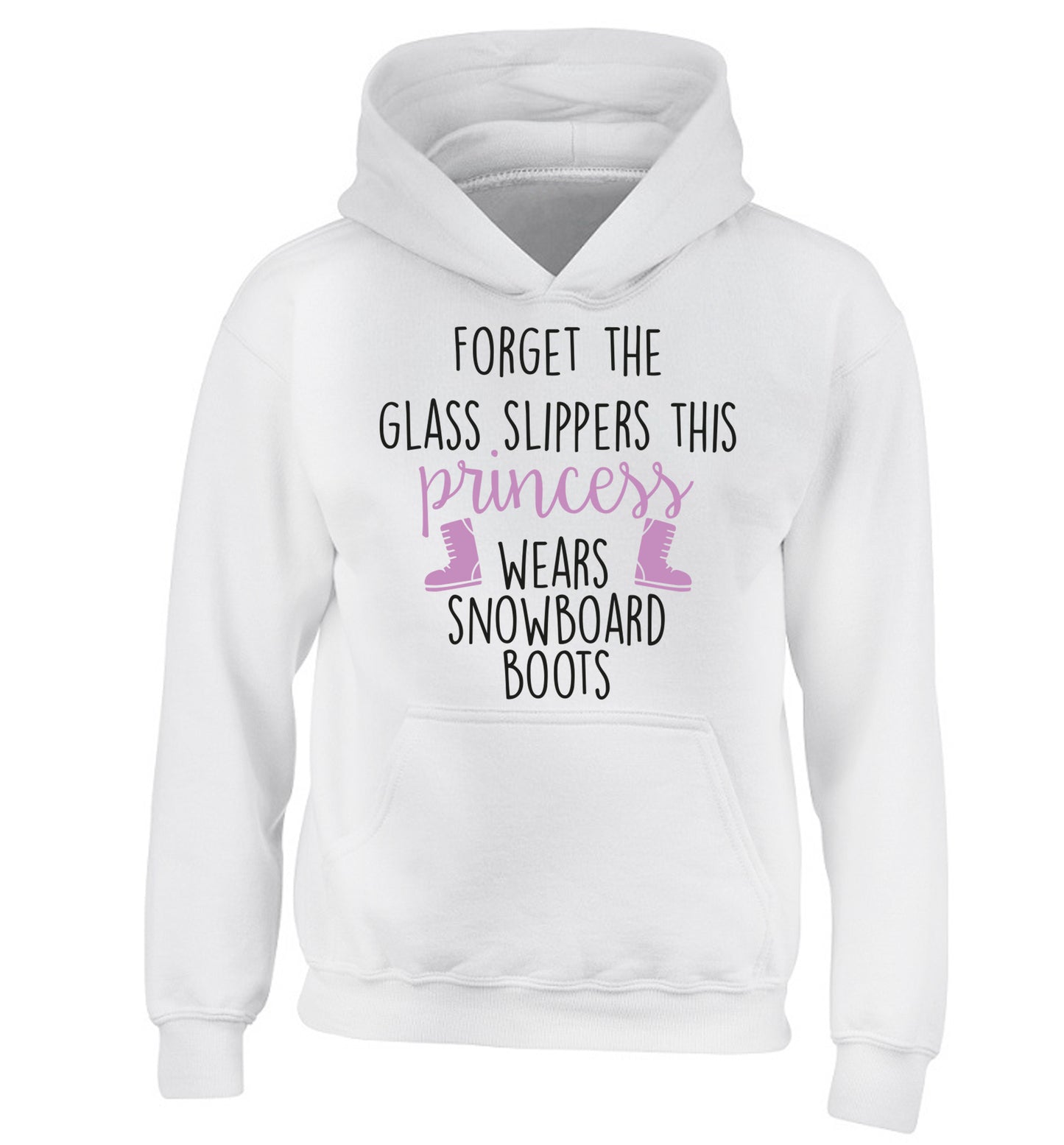 Forget the glass slippers this princess wears snowboard boots children's white hoodie 12-14 Years
