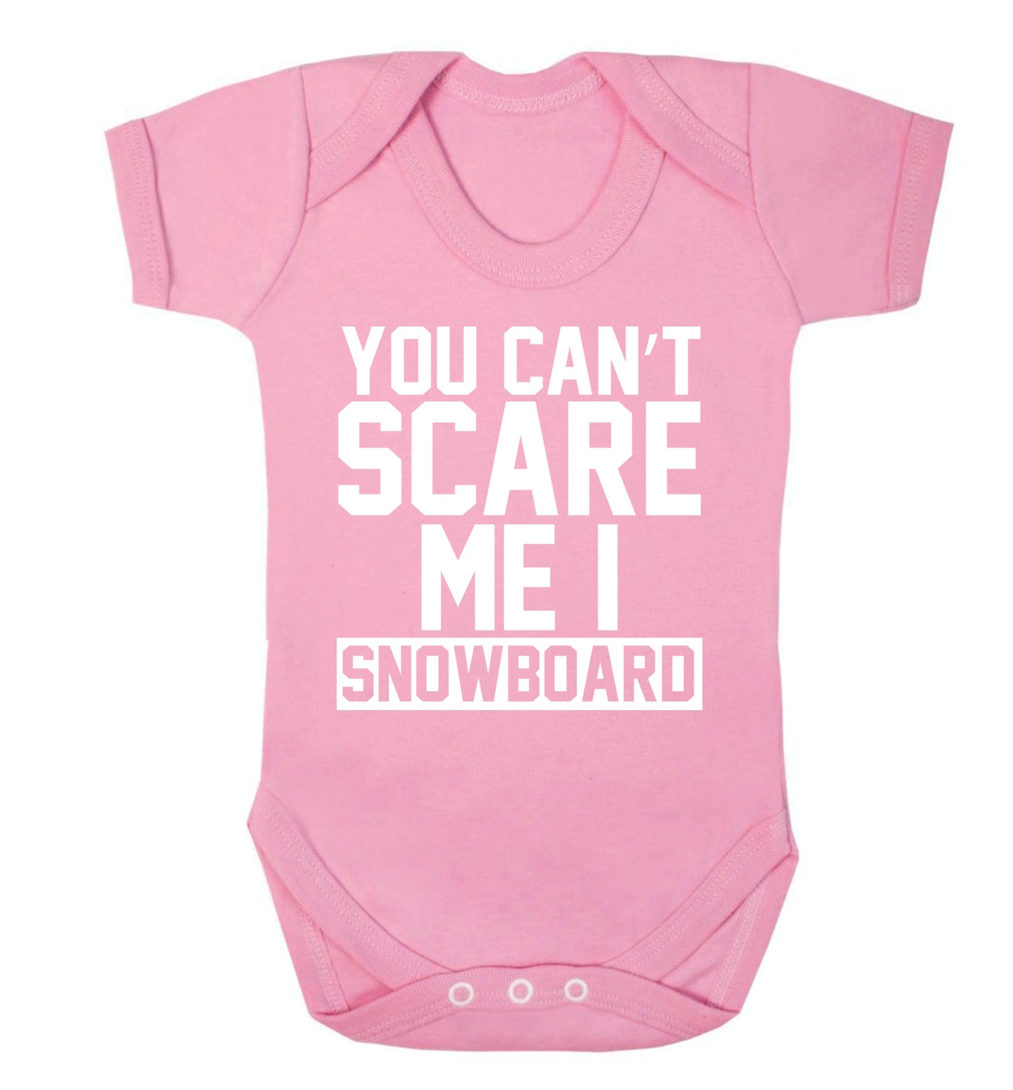 You can't scare me I snowboard Baby Vest pale pink 18-24 months