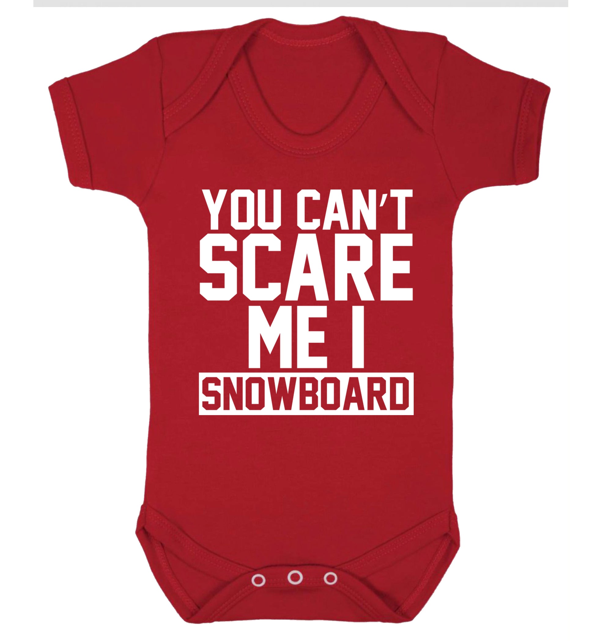 You can't scare me I snowboard Baby Vest red 18-24 months