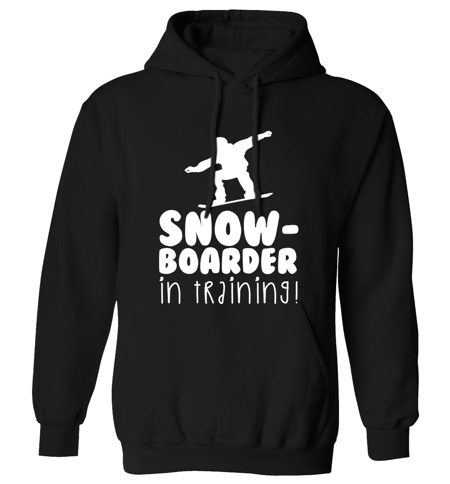 Snowboarder in training adults unisex black hoodie 2XL