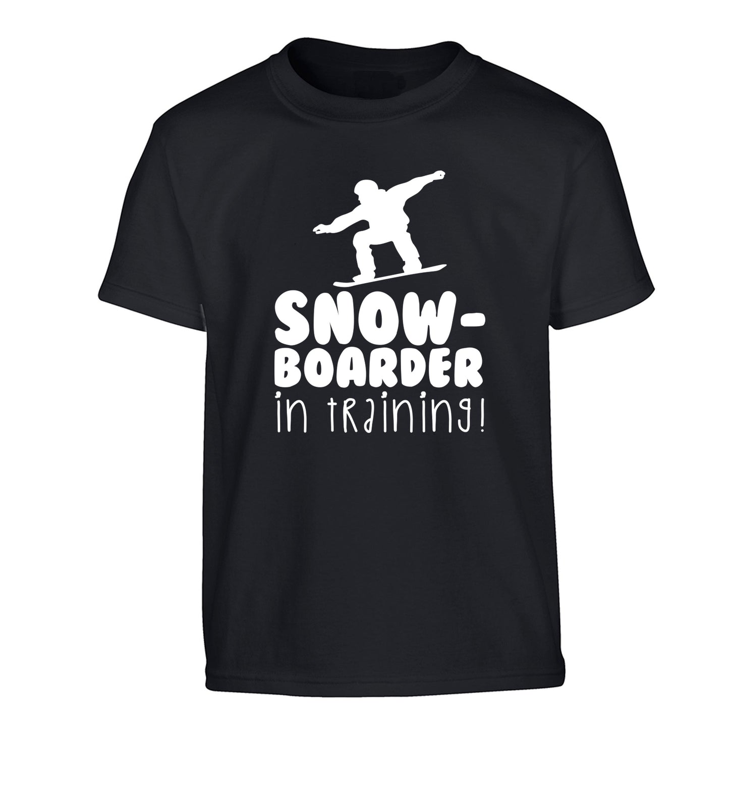 Snowboarder in training Children's black Tshirt 12-14 Years