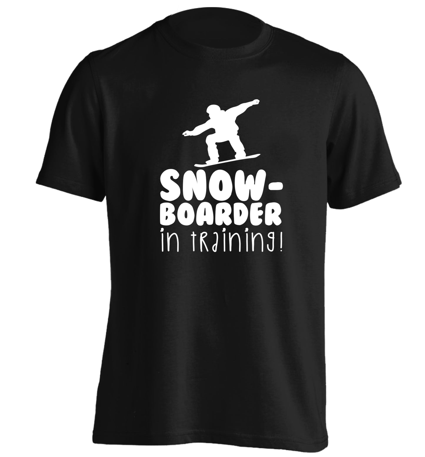 Snowboarder in training adults unisex black Tshirt 2XL