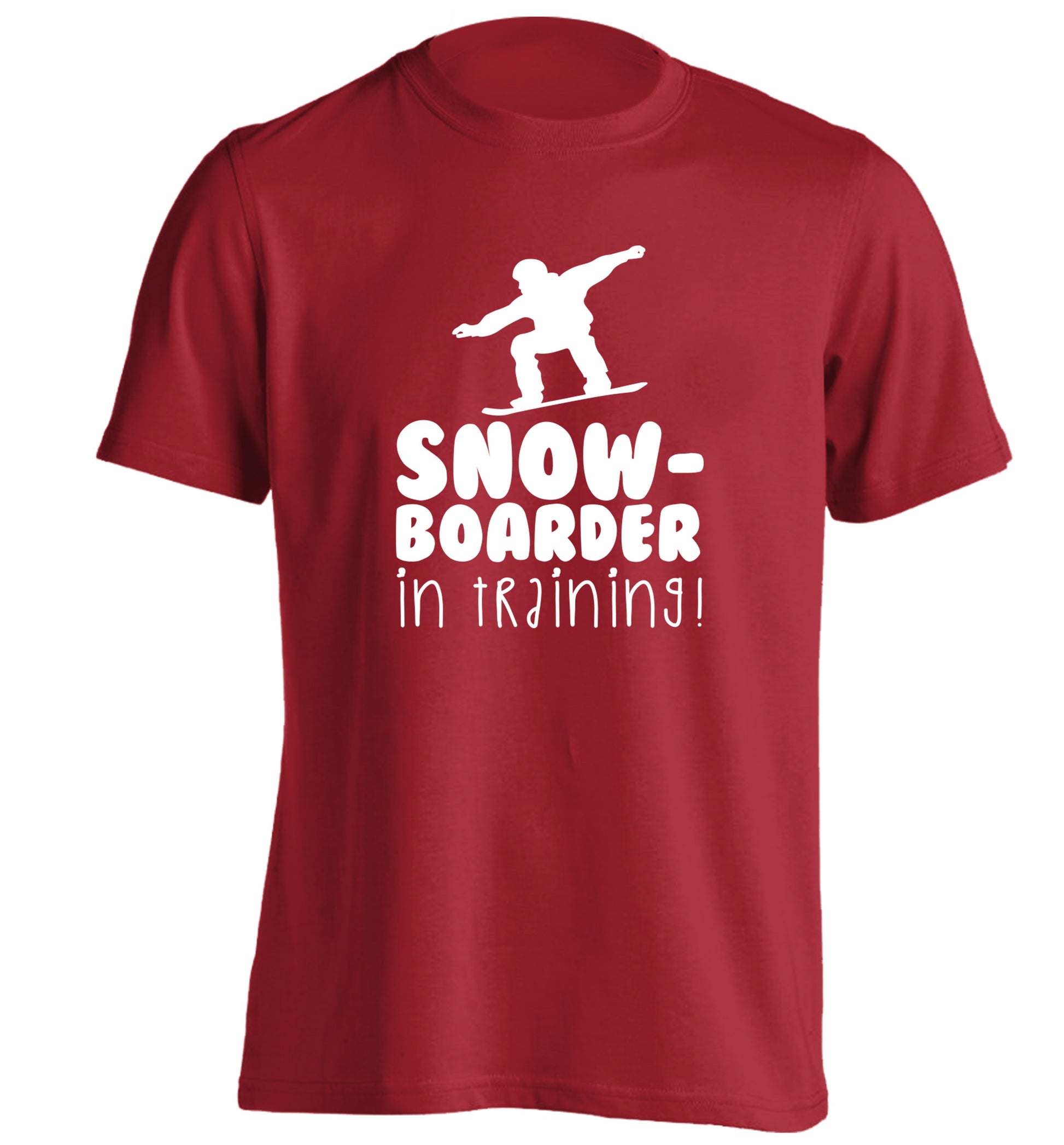 Snowboarder in training adults unisex red Tshirt 2XL