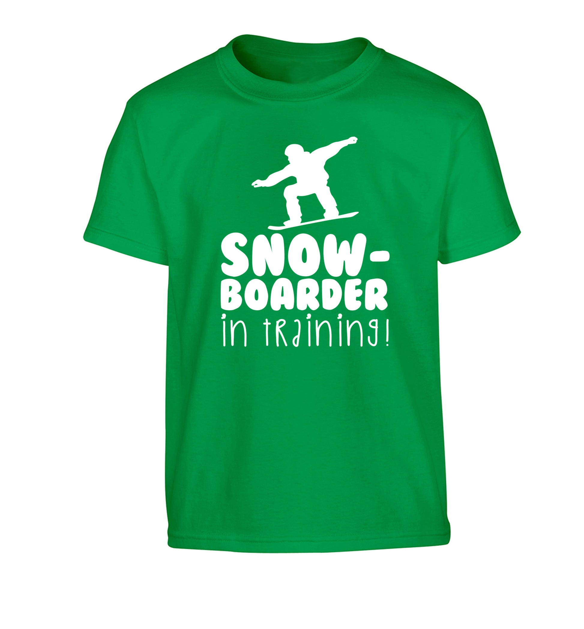 Snowboarder in training Children's green Tshirt 12-14 Years