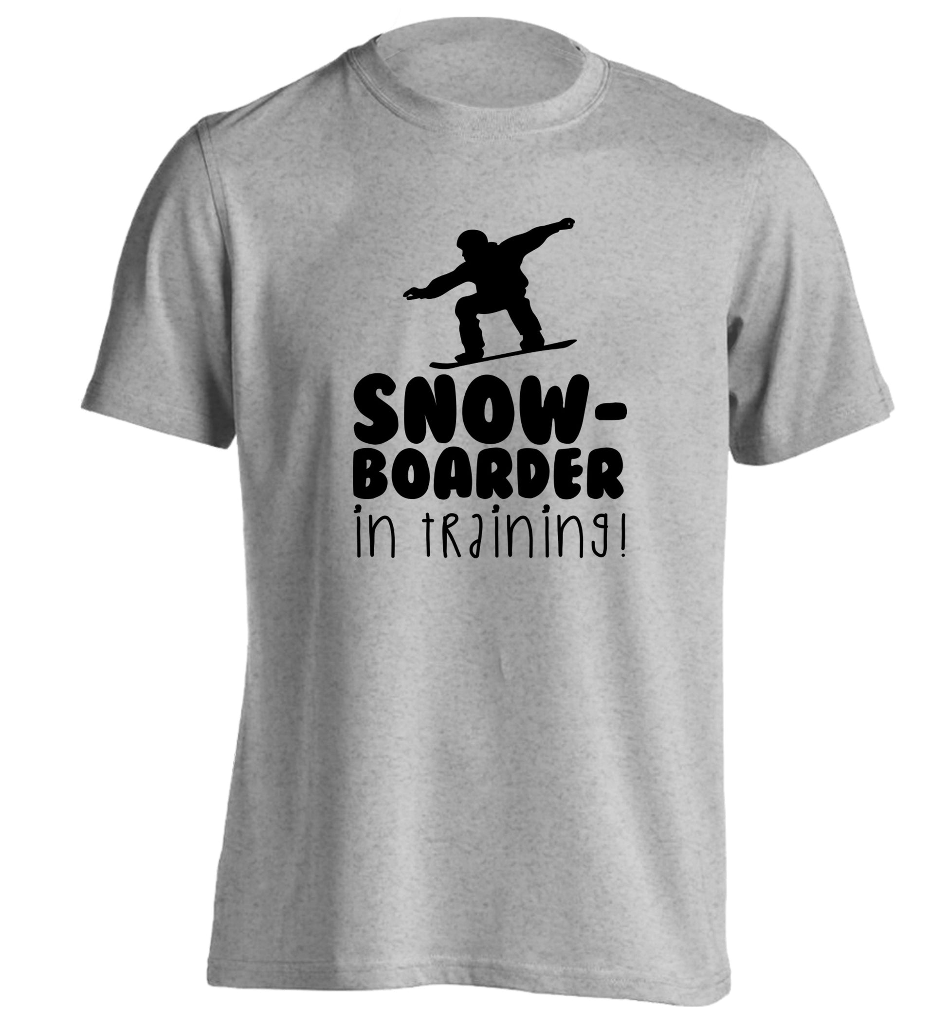 Snowboarder in training adults unisex grey Tshirt 2XL